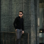 FEDELI (フェデーリ) Zip Up Cardigan (ジップアップ カーディガン) スーピマコットン ニット カーディガン BLACK (ブラック・36) made in italy (イタリア製) 2019 春夏新作のイメージ