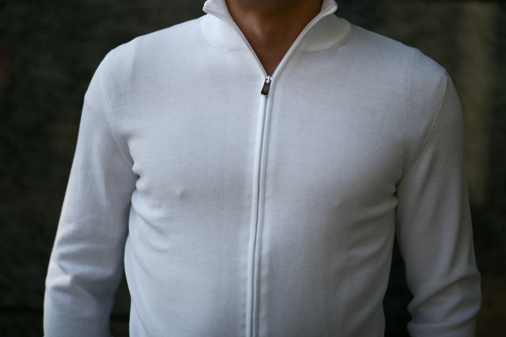 FEDELI (フェデーリ) Zip Up Cardigan (ジップアップ カーディガン) スーピマコットン ニット カーディガン WHITE (ホワイト・41) made in italy (イタリア製) 2019 春夏新作 愛知 名古屋 altoediritto アルトエデリット