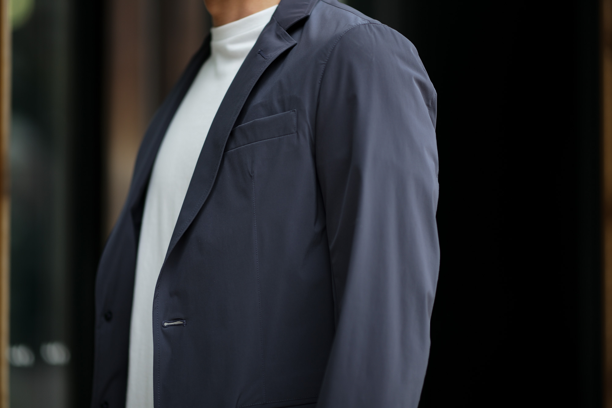 HERNO (ヘルノ) GA0069U Stretch Nylon Jacket (ストレッチ ナイロン ジャケット) 撥水ナイロン 2Bジャケット NAVY (ネイビー・9201) Made in italy (イタリア製) 2019 春夏新作 altoediritto アルトエデリット