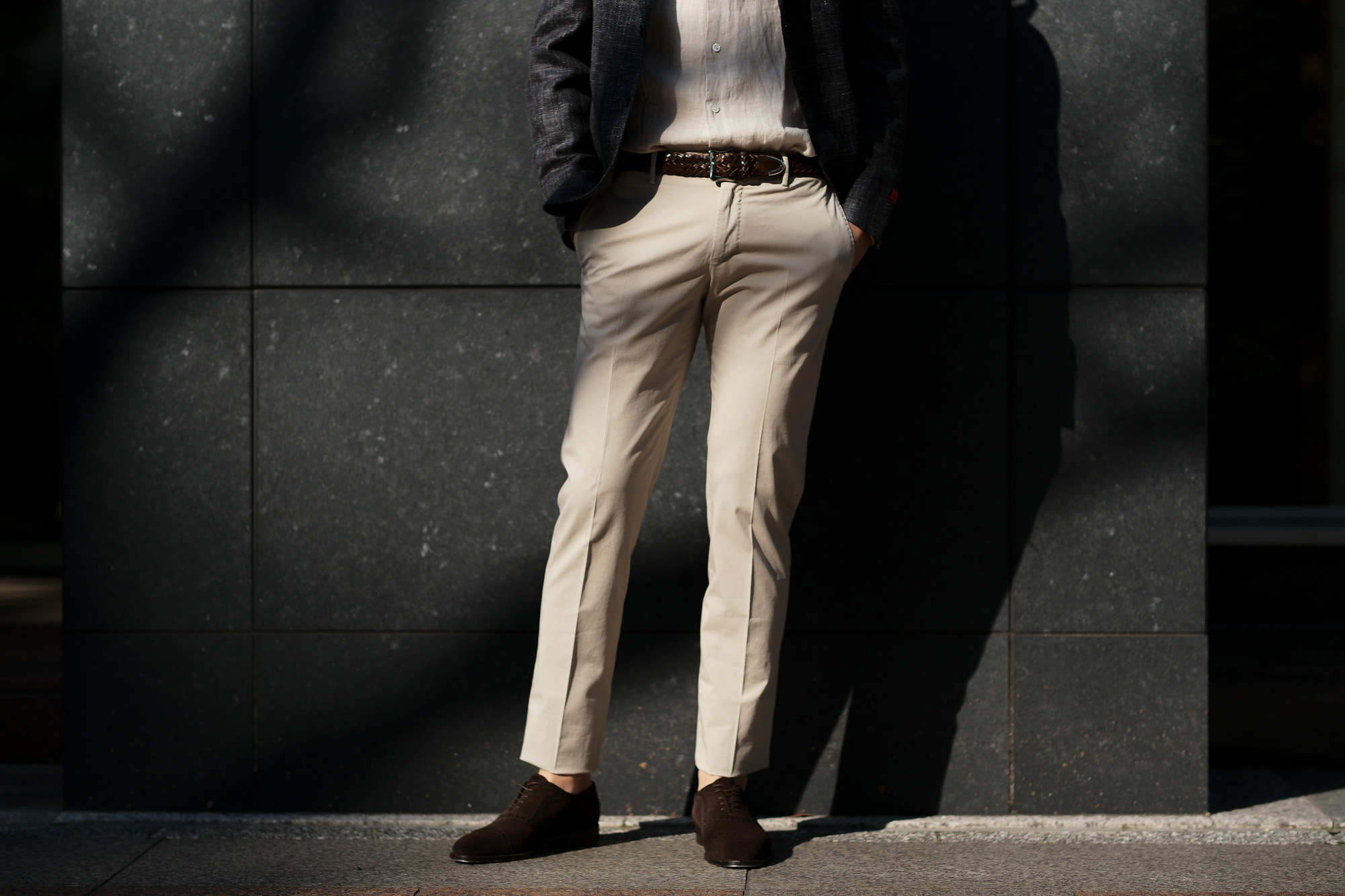 INCOTEX (インコテックス) N35 SLIM FIT (1NGW35) HIGH COMFORT ROYAL BATAVIA コットン ストレッチ スラックス LIGHT BEIGE (ライトベージュ・425) 2019 春夏新作 愛知 名古屋 altoediritto アルトエデリット