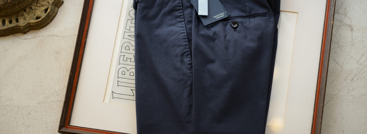 INCOTEX (インコテックス) N35 SLIM FIT (1NGW35) HIGH COMFORT ROYAL BATAVIA コットン ストレッチ スラックス NAVY (ネイビー・822) 2019 春夏新作 愛知 名古屋 altoediritto アルトエデリット チノパンツ チノスラックス