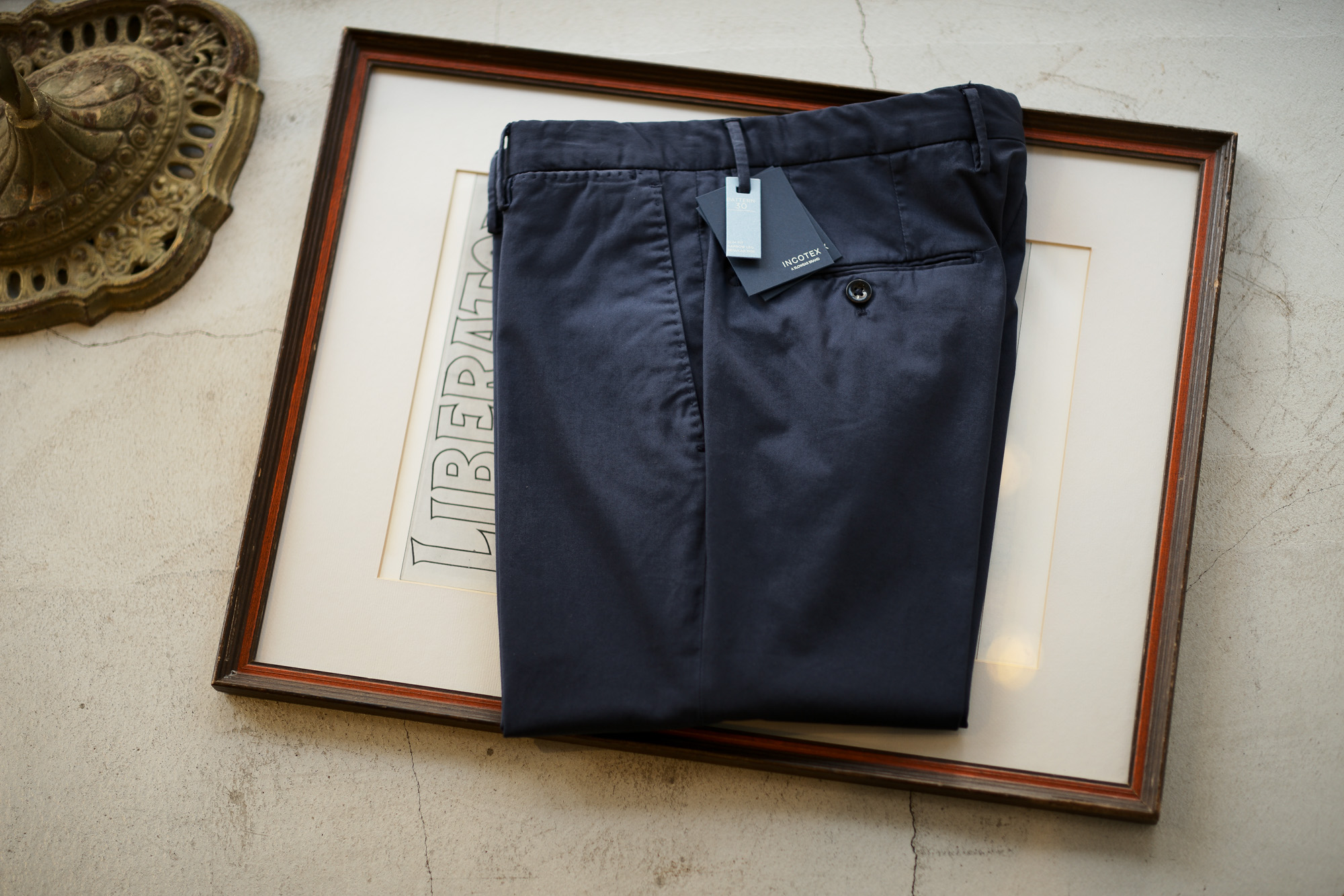 INCOTEX (インコテックス) N35 SLIM FIT (1NGW35) HIGH COMFORT ROYAL BATAVIA コットン ストレッチ スラックス NAVY (ネイビー・822) 2019 春夏新作 愛知 名古屋 altoediritto アルトエデリット チノパンツ チノスラックス