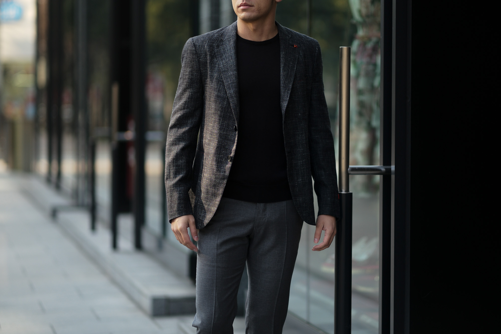 ISAIA (イザイア) POMPEI (ポンペイ) ウールシルクリネン サマー ジャケット BLACK (ブラック・990) Made in italy (イタリア製) 2019 春夏新作 愛知 名古屋 alto e diritto altoediritto アルトエデリット