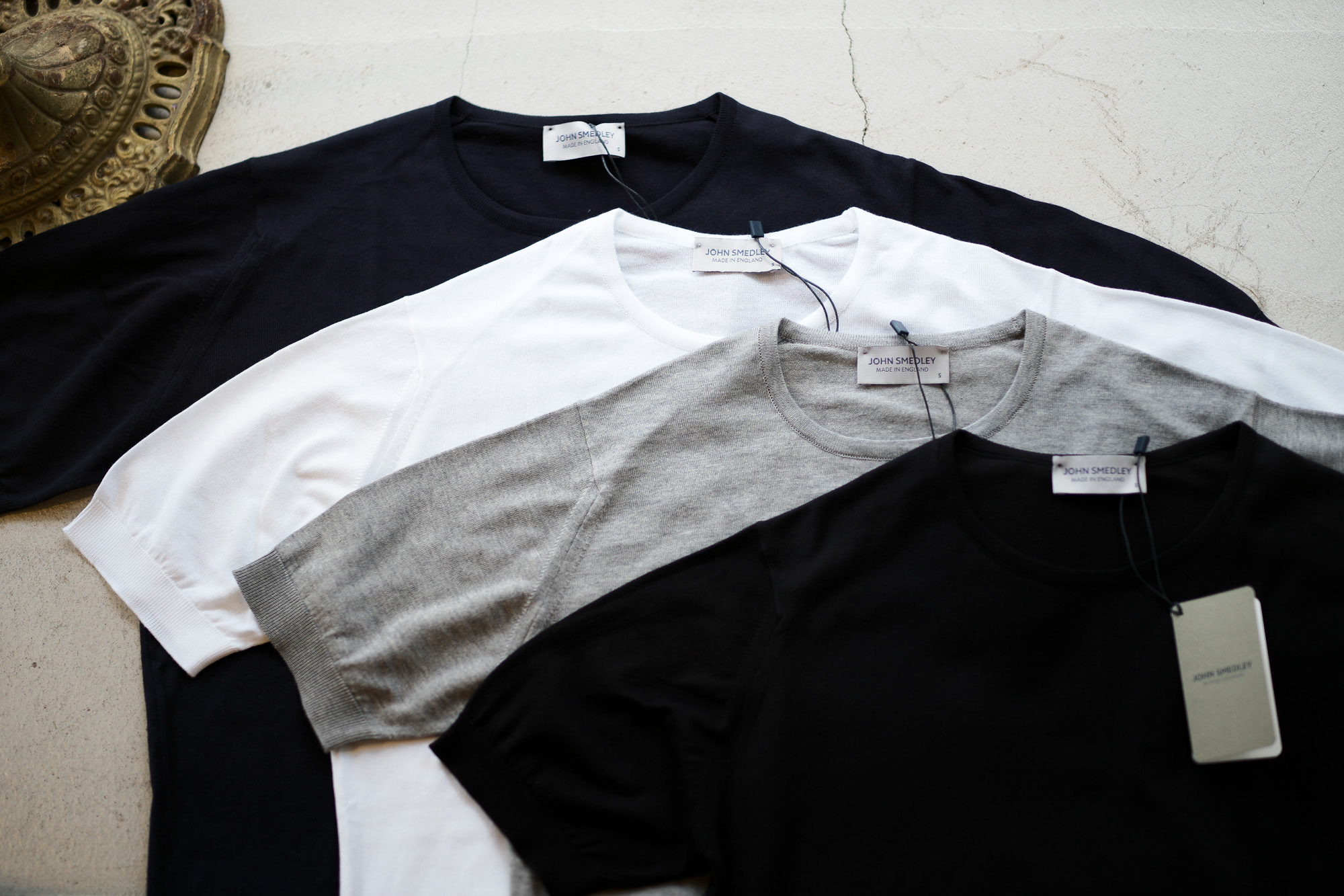 JOHN SMEDLEY (ジョンスメドレー) BELDEN (ベルデン) SEA ISLAND COTTON (シーアイランドコットン) ショートスリーブ コットンニット Tシャツ NAVY (ネイビー) , WHITE (ホワイト) , SILVER (シルバー) , BLACK(ブラック) Made in England (イギリス製) 2019 春夏新作 johnsmedley 愛知 名古屋 altoediritto アルトエデリット