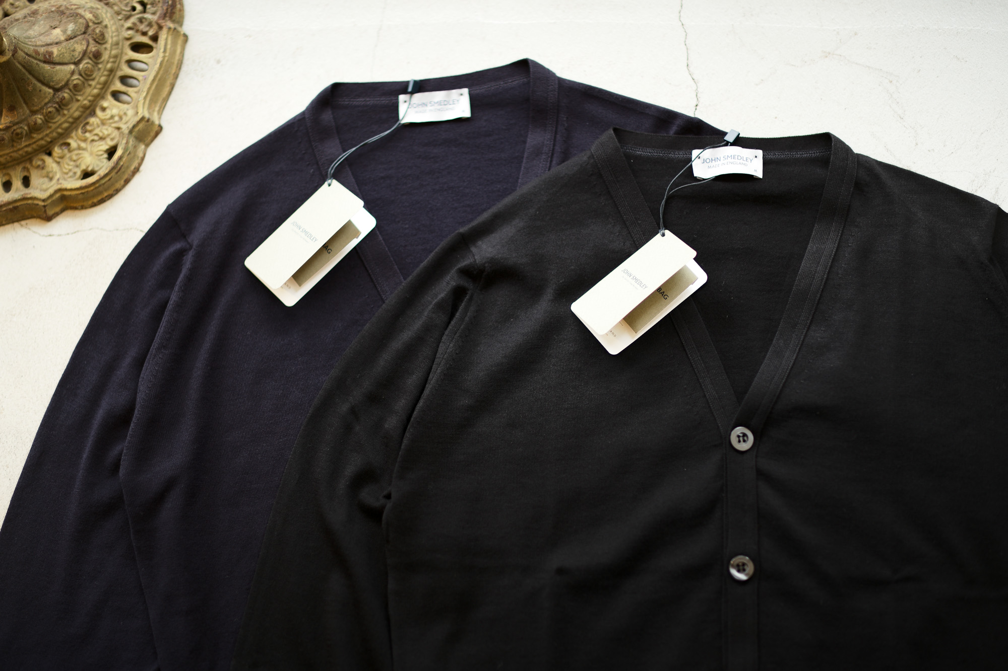 JOHN SMEDLEY (ジョンスメドレー) ISEO (イセオ) SEA ISLAND COTTON (シーアイランドコットン) コットンニット Vネック カーディガン NAVY (ネイビー) , BLACK (ブラック) Made in England (イギリス製) 2019 春夏新作 johnsmedley 愛知 名古屋 altoediritto アルトエデリット