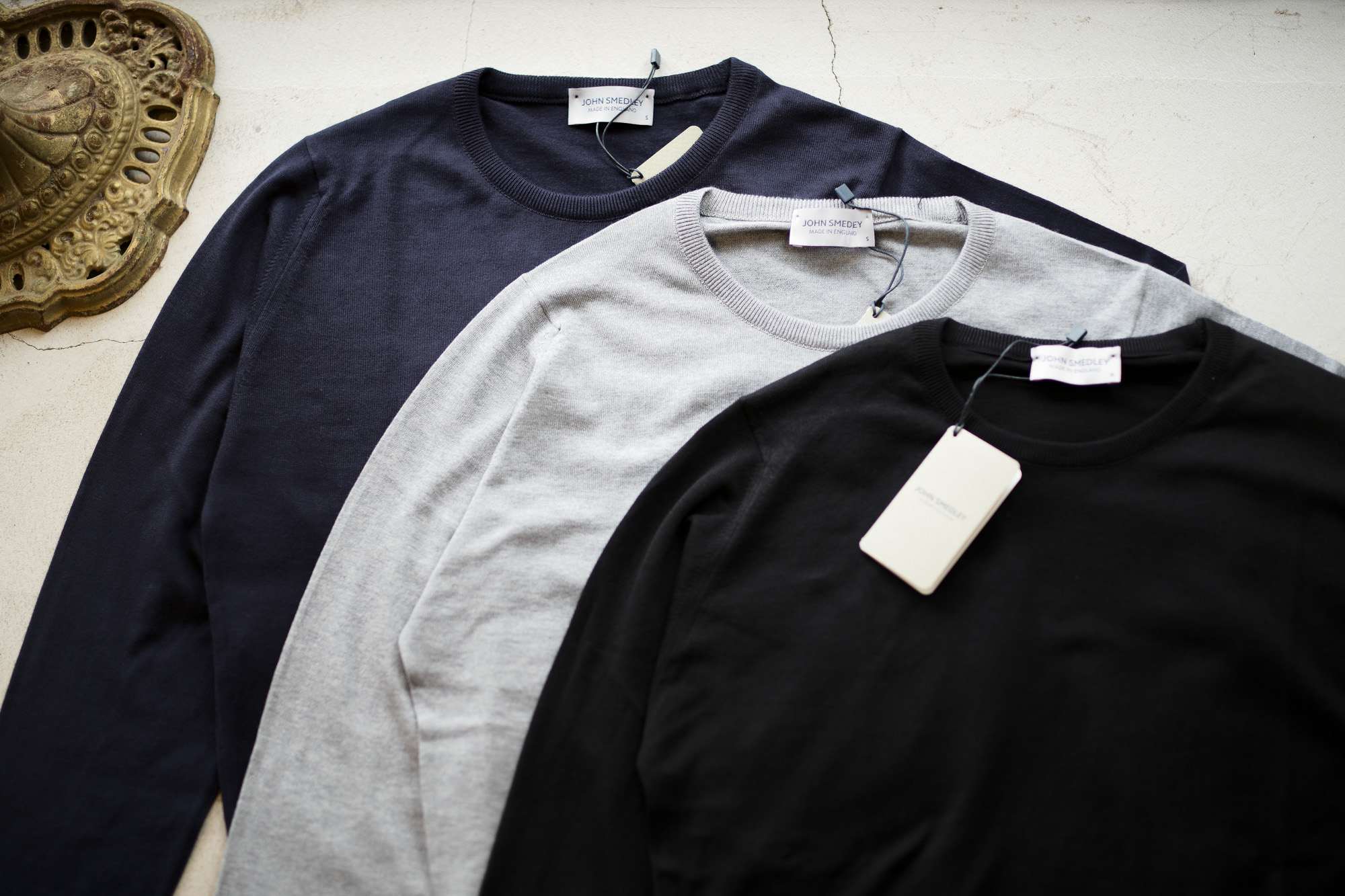 JOHN SMEDLEY (ジョンスメドレー) PONZA (ポンツァ) SEA ISLAND COTTON (シーアイランドコットン) コットンニット セーター NAVY (ネイビー) , SILVER (シルバー) , BLACK (ブラック)  Made in England (イギリス製) 2019 春夏新作 johnsmedley 愛知 名古屋 altoediritto アルトエデリット