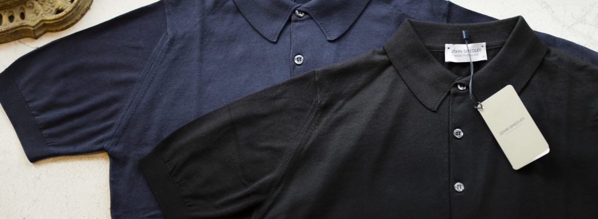 JOHN SMEDLEY (ジョンスメドレー) S3798 Polo Shirt SEA ISLAND COTTON (シーアイランドコットン) ポロシャツ NAVY (ネイビー) , BLACK (ブラック) Made in England (イギリス製) 2019 春夏新作のイメージ
