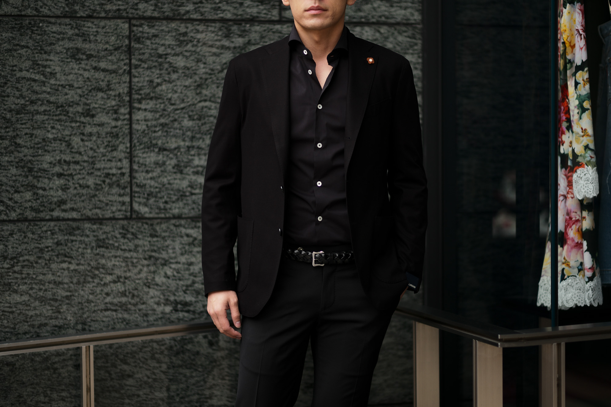 LARDINI (ラルディーニ) Cotton Jersey Jacket (コットン ジャージー ジャケット) LoroPiana (ロロピアーナ) ジャージ ジャケット BLACK (ブラック・7) made in italy (イタリア製) 2019 春夏新作 愛知 名古屋 alto e diritto altoediritto アルトエデリット