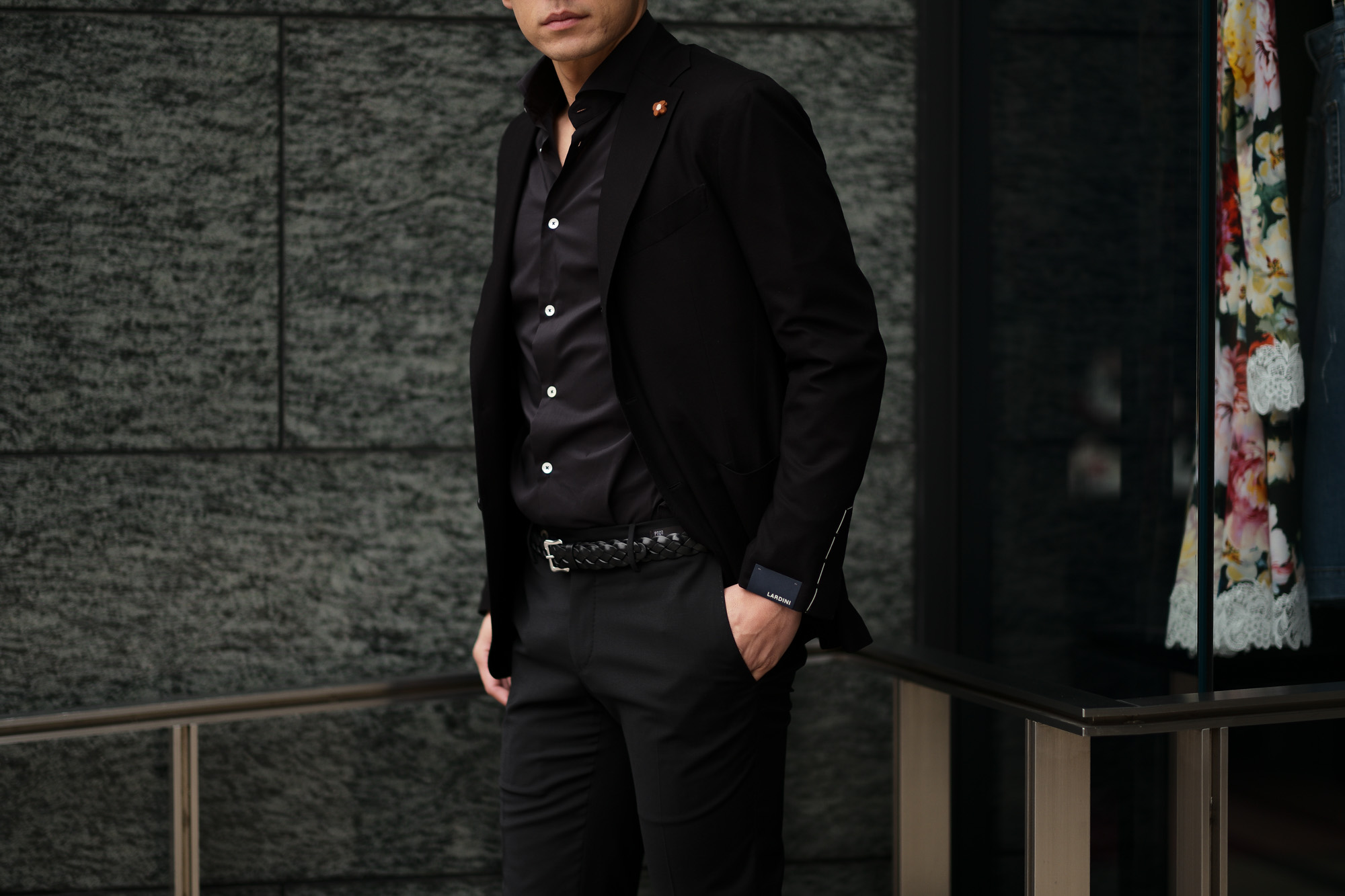 LARDINI (ラルディーニ) Cotton Jersey Jacket (コットン ジャージー ジャケット) LoroPiana (ロロピアーナ) ジャージ ジャケット BLACK (ブラック・7) made in italy (イタリア製) 2019 春夏新作 愛知 名古屋 alto e diritto altoediritto アルトエデリット