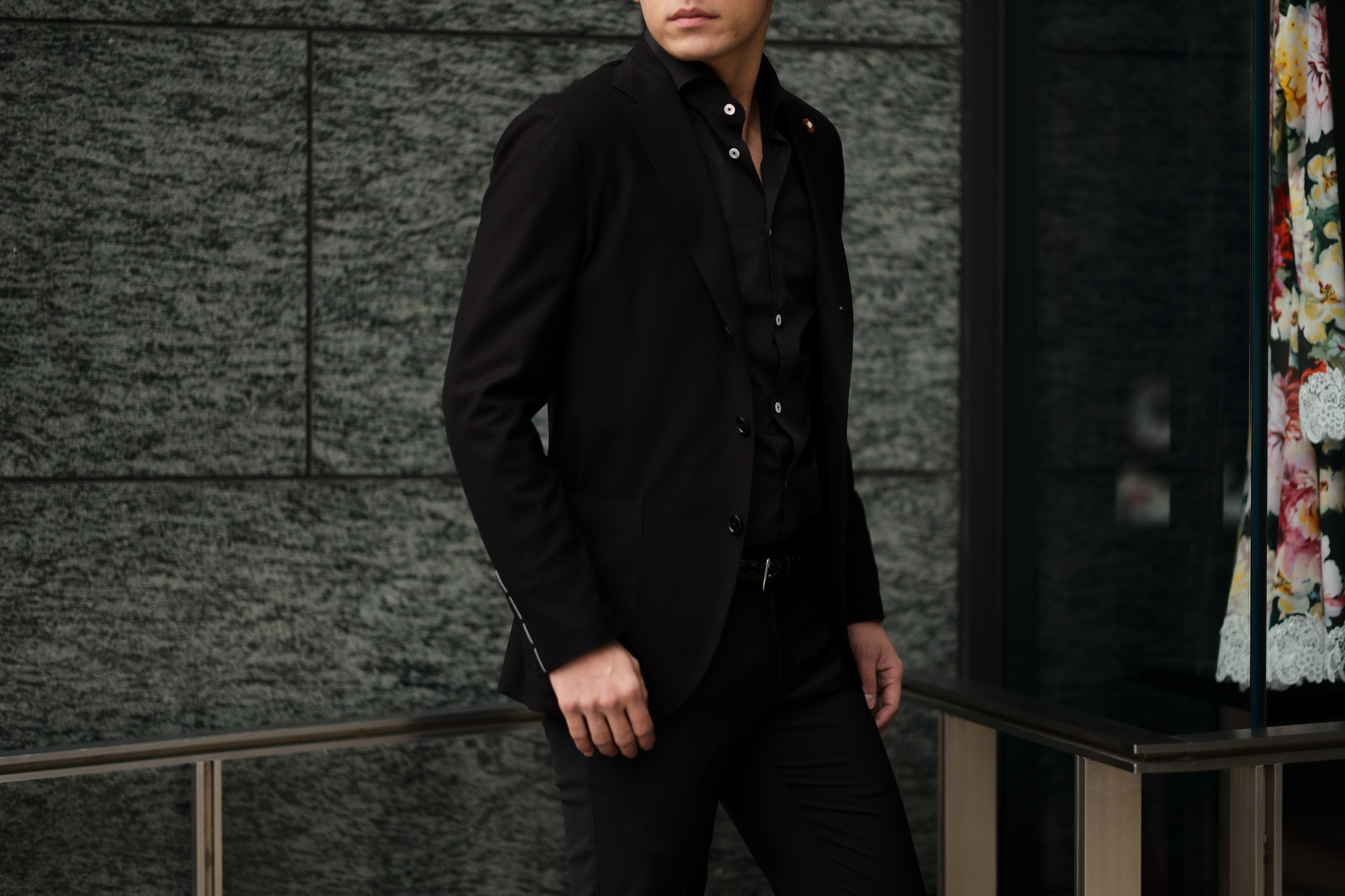 LARDINI (ラルディーニ) Cotton Jersey Jacket (コットン ジャージー ジャケット) LoroPiana (ロロピアーナ) ジャージ ジャケット BLACK (ブラック・7) made in italy (イタリア製) 2019 春夏新作 愛知 名古屋 alto e diritto altoediritto アルトエデリット