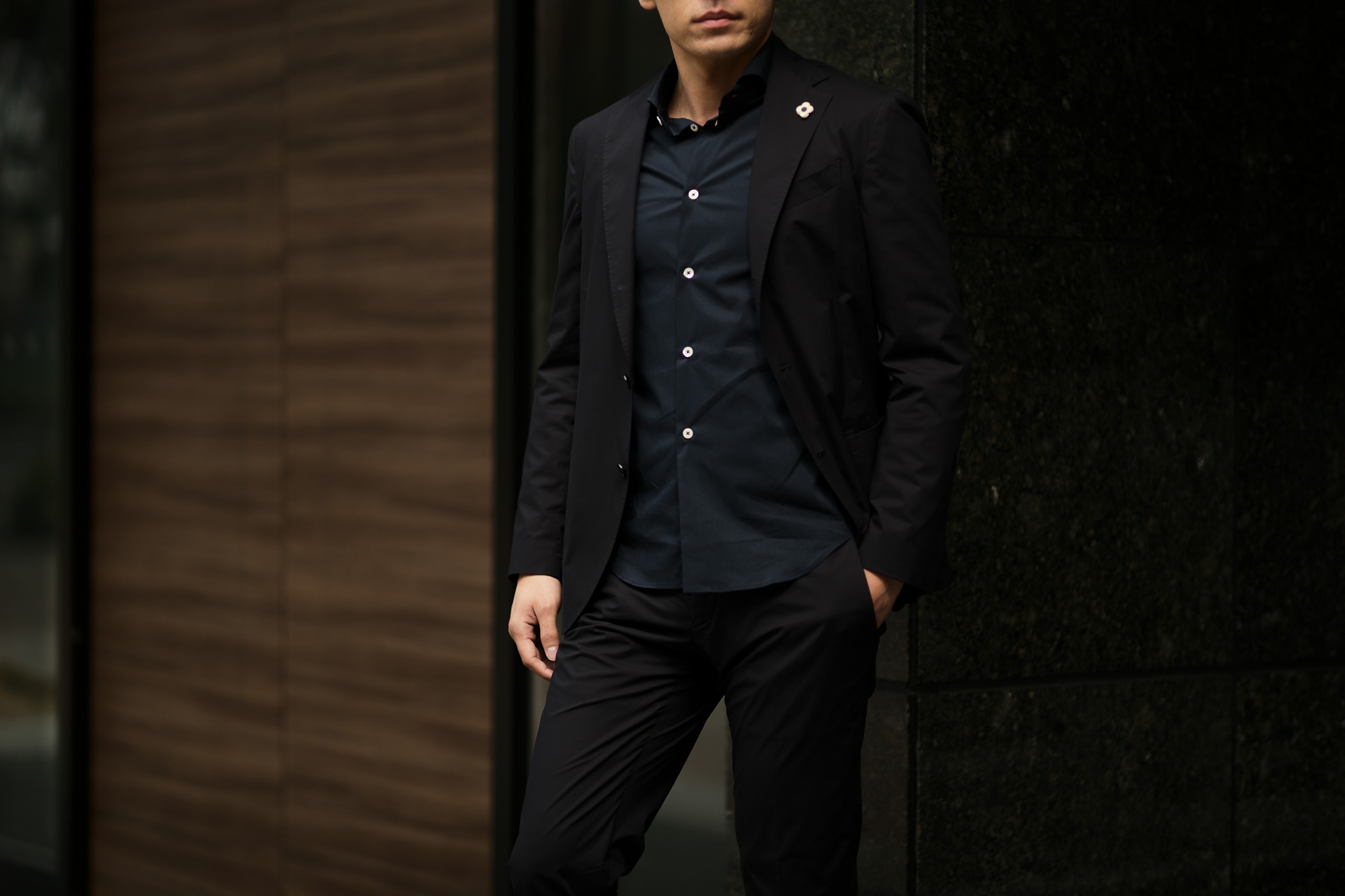 LARDINI (ラルディーニ) EASY WEAR (イージーウエア) Cotton Suit (コットン スーツ) コットン ストレッチ ポプリン スーツ NAVY (ネイビー・4) made in italy (イタリア製) 2019 春夏新作 愛知 名古屋 altoediritto アルトエデリット