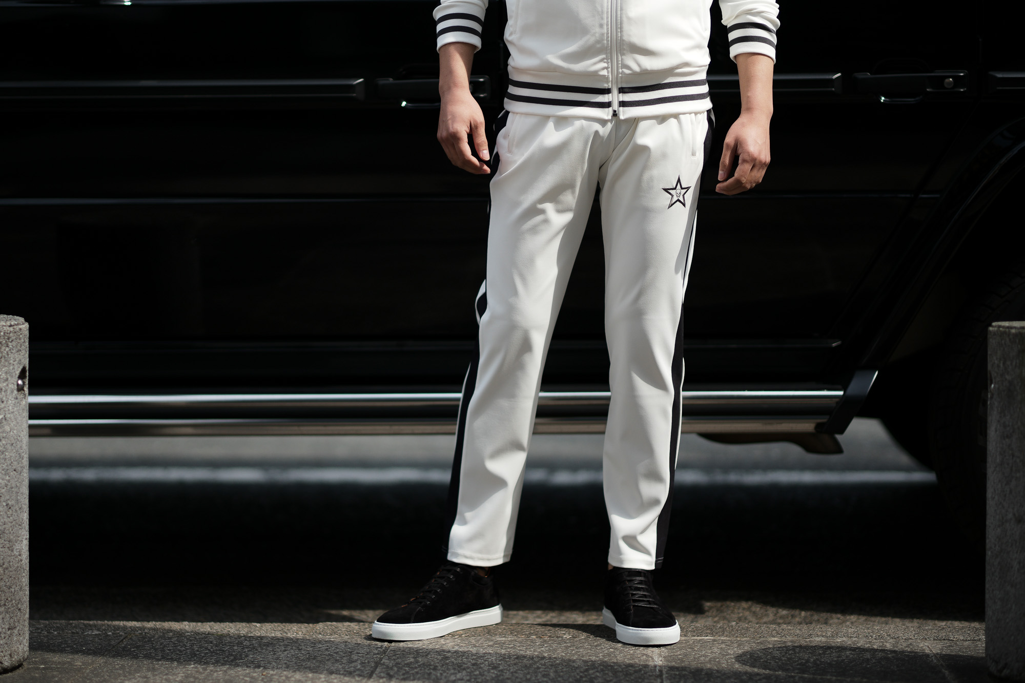 lucien pellat-finet (ルシアン ペラフィネ) Track Pants スカルスターバンド パンツ WHITE (ホワイト) MADE IN JAPAN (日本製) 2019 春夏新作　lucienpellatfinet ルシアンペラフィネ alto e diritto アルトエデリット 愛知 名古屋 altoediritto