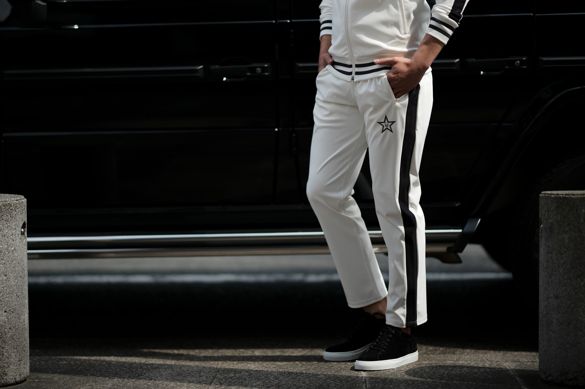 lucien pellat-finet (ルシアン ペラフィネ) Track Pants スカルスターバンド パンツ WHITE (ホワイト) MADE IN JAPAN (日本製) 2019 春夏新作　lucienpellatfinet ルシアンペラフィネ alto e diritto アルトエデリット 愛知 名古屋 altoediritto