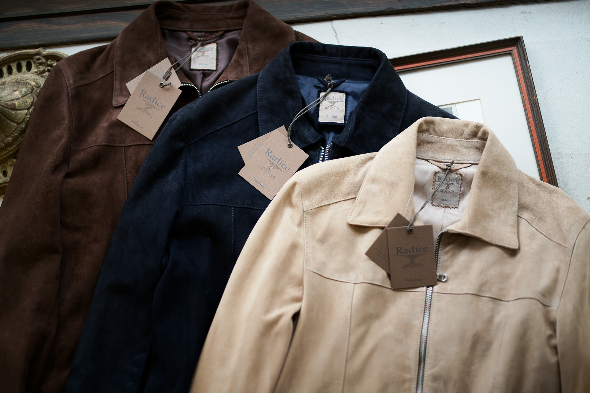 Radice(ラディーチェ) 1008 Suede Leather Jacket スエードレザー Suede Lamb Nappa スエードラムナッパレザー SLIM FIT シングルレザージャケット MORO(ブラウン),NAVY (ネイビー),GRIGIO(ベージュ) MADE IN ITALY(イタリア製) 2019 春夏新作 愛知 名古屋 altoediritto アルトエデリット