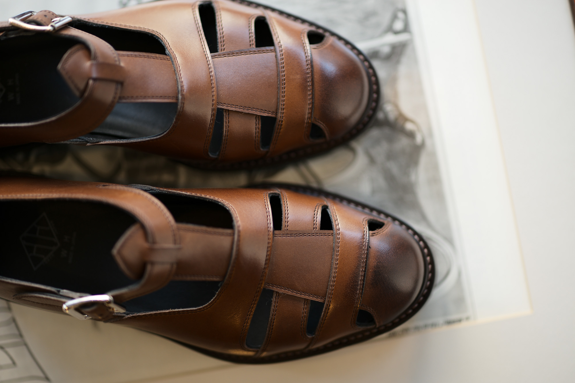 WH (ダブルエイチ) WH-0900 Gurkha Sandals Birdie Last (バーディラスト) ANNONAY Vocalou Calf Leather グルカサンダル ANT BROWN (アンティークブラウン) MADE IN JAPAN (日本製) 2019 春夏新作 【第2便ご予約受付中】wh0900 サンダル グルカ altoediritto アルトエデリット 干場義政 yoshimasahoshiba 坪内浩 hiroshitsubouchi