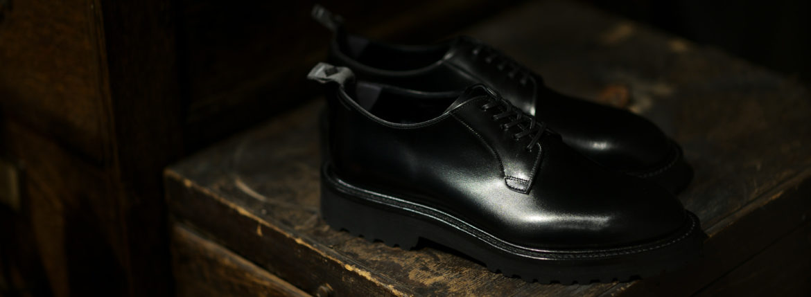 WH (ダブルエイチ) WHS-0010 Plane Toe Shoes (干場氏 スペシャル) Birdie Last (バーディラスト) ANNONAY Vocalou Calf Leather プレーントゥシューズ BLACK (ブラック) MADE IN JAPAN (日本製) 2019 春夏新作 【第1便入荷しました】【第1便フリー分発売開始】愛知 名古屋 alto e diritto altoediritto アルトエデリット