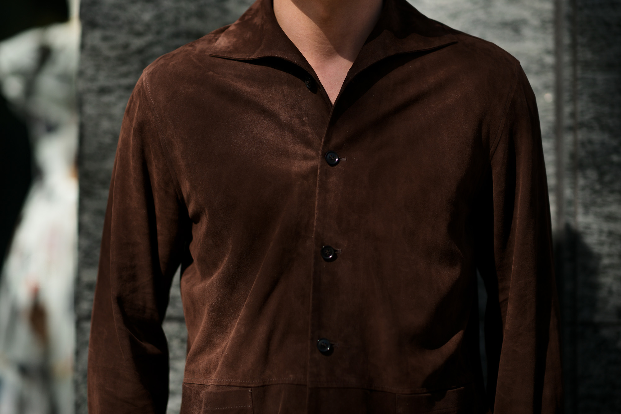 Alfredo Rifugio (アルフレード リフージオ) SS326 CAMOSCIO Summer Suede Leather Shirts サマースウェード レザーシャツ BROWN (ブラウン) made in italy (イタリア製) 2019 春夏新作 alfredorifujio アルフレードリフージオ 愛知 名古屋 Alto e Diritto アルト エ デリット alto e diritto アルトエデリット レザージャケット 素肌にレザー 42,44,46,48,50,52