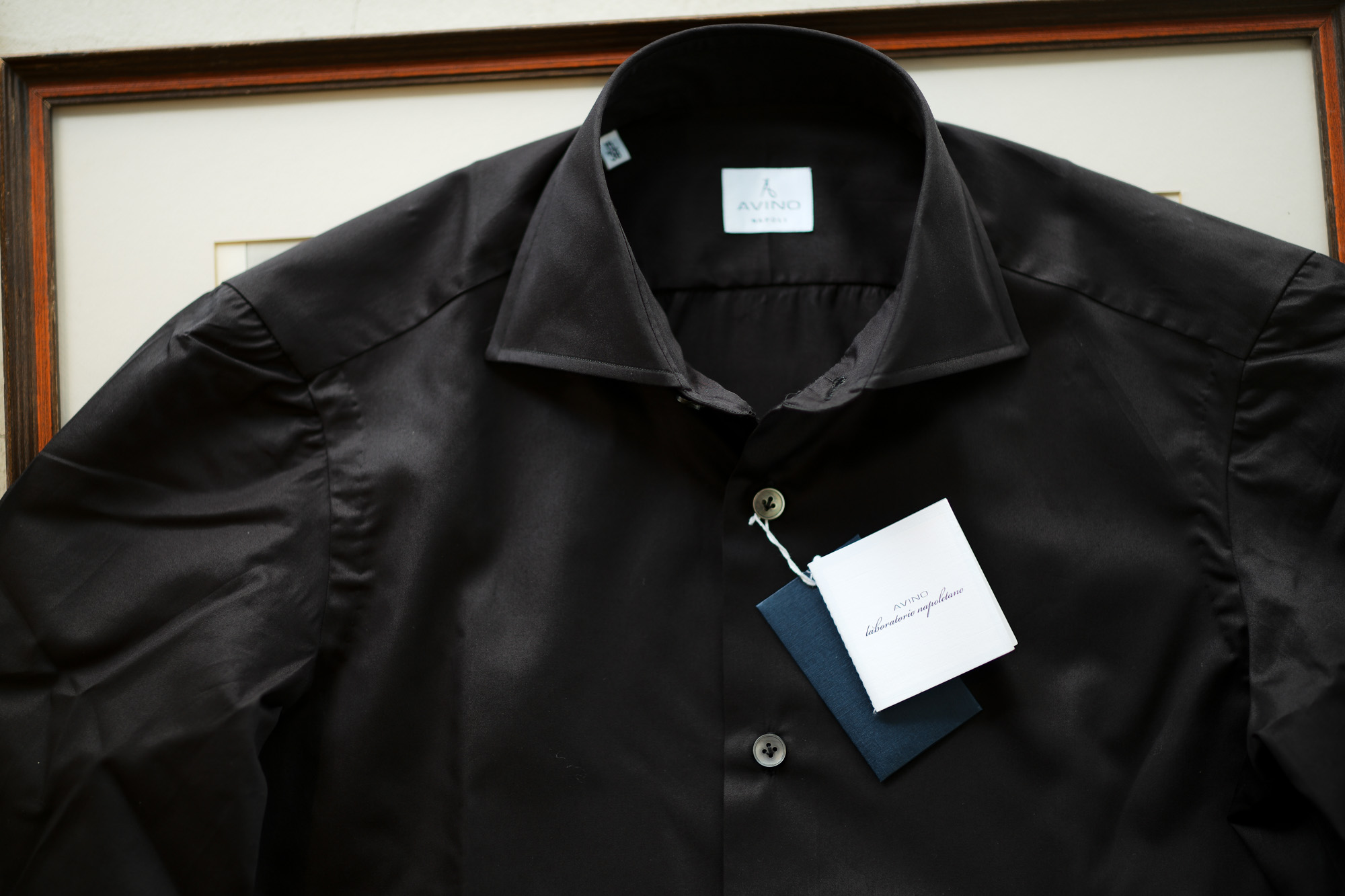 AVINO(アヴィーノ) Poplin Dress Shirts コットン ブロード ポプリン ドレスシャツ BLACK(ブラック) made in italy (イタリア製) 2019 秋冬 【ご予約受付中】愛知 名古屋 altoediritto アルトエデリット