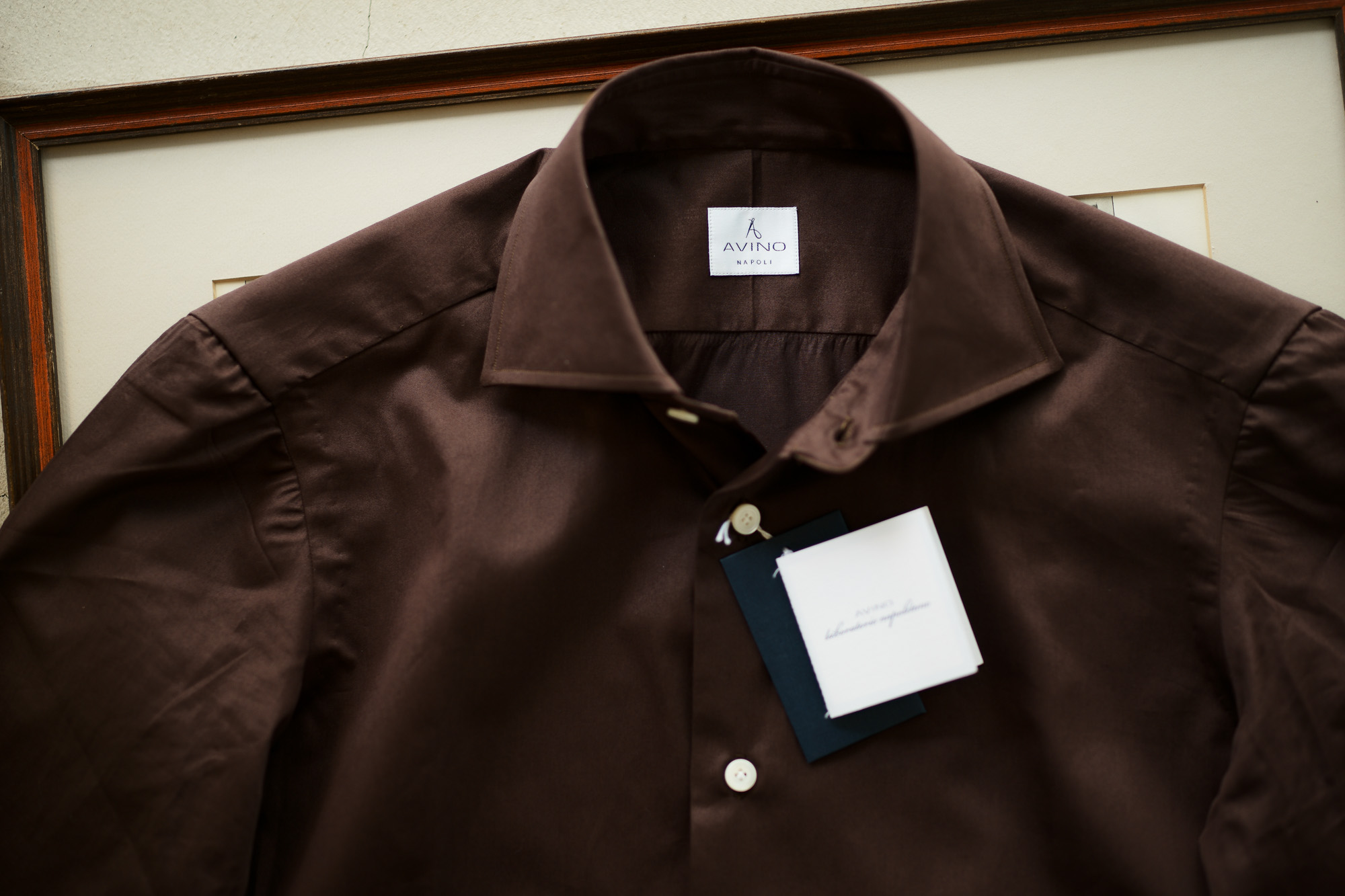 AVINO(アヴィーノ) Poplin Dress Shirts コットン ブロード ポプリン ドレスシャツ BROWN(ブラウン) made in italy (イタリア製) 2019 秋冬 愛知 名古屋 altoediritto アルトエデリット