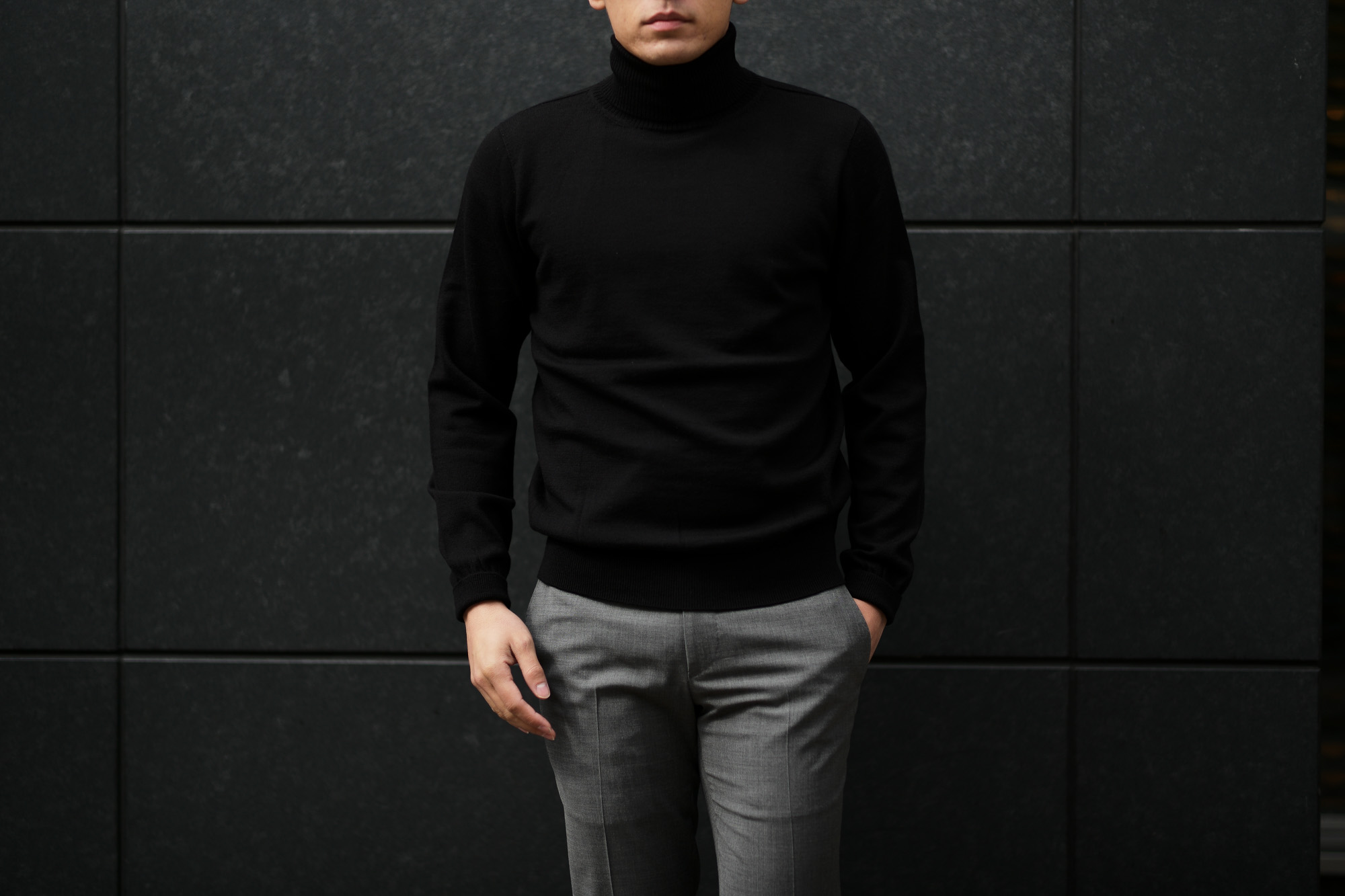 Cuervo (クエルボ) Sartoria Collection (サルトリア コレクション) John(ジョン) Turtle Neck Sweater (タートルネックセーター) ウールニット セーター NAVY (ネイビー) MADE IN JAPAN (日本製) 2019 秋冬 【ご予約受付開始】愛知 名古屋 altoediritto アルトエデリット