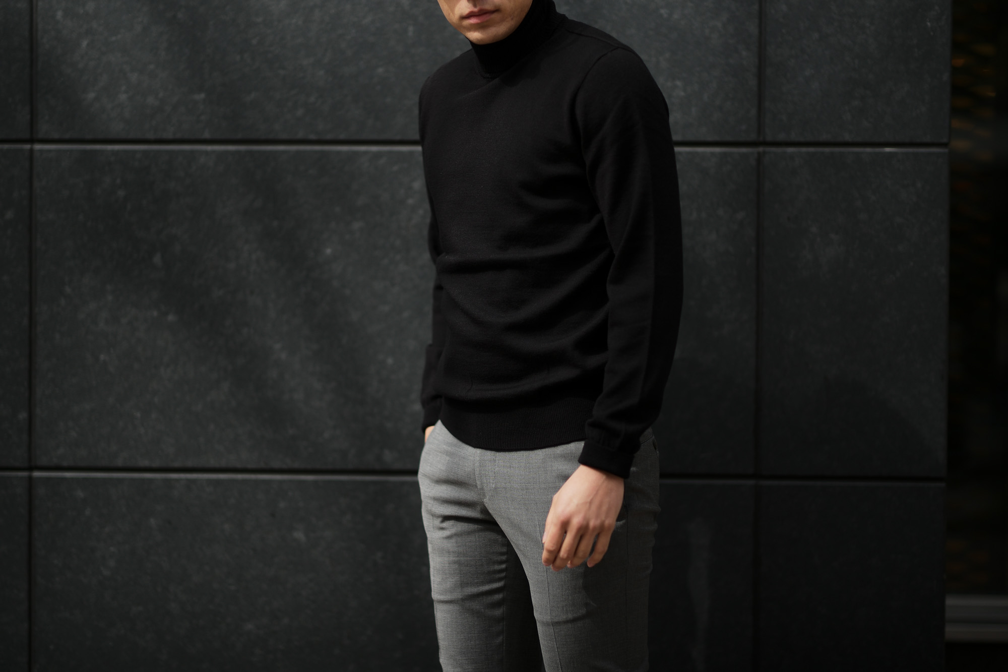 Cuervo (クエルボ) Sartoria Collection (サルトリア コレクション) John(ジョン) Turtle Neck Sweater (タートルネックセーター) ウールニット セーター NAVY (ネイビー) MADE IN JAPAN (日本製) 2019 秋冬 【ご予約受付開始】愛知 名古屋 altoediritto アルトエデリット