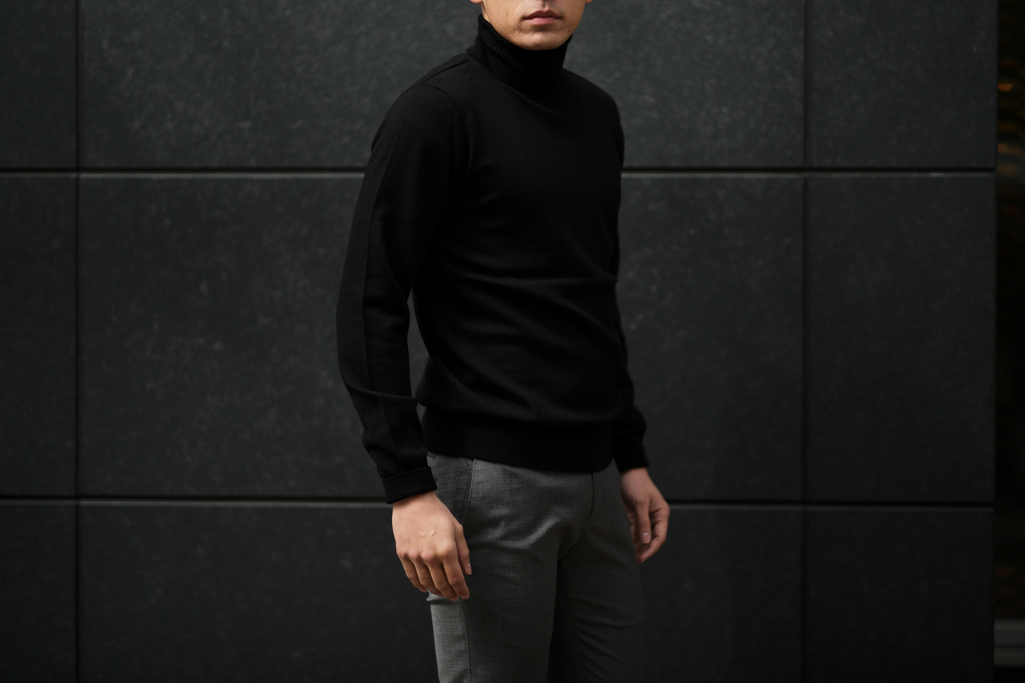 Cuervo (クエルボ) Sartoria Collection (サルトリア コレクション) John(ジョン) Turtle Neck Sweater (タートルネックセーター) ウールニット セーター NAVY (ネイビー) MADE IN JAPAN (日本製) 2019 秋冬 【ご予約受付開始】愛知 名古屋 altoediritto アルトエデリット