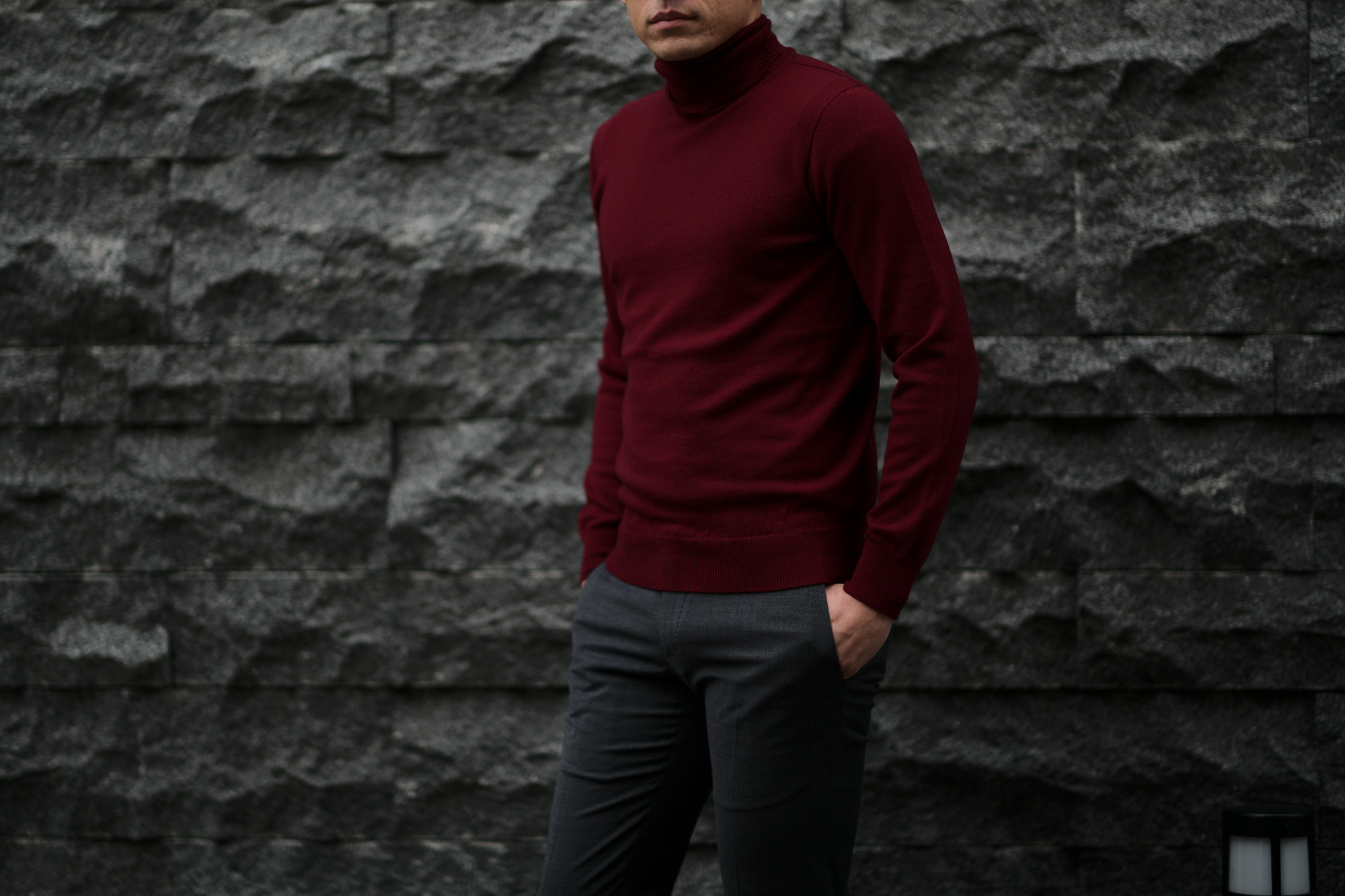 Cuervo (クエルボ) Sartoria Collection (サルトリア コレクション) John(ジョン) Turtle Neck Sweater (タートルネックセーター) ウールニット セーター BORDEAUX (ボルドー) MADE IN JAPAN (日本製) 2019 秋冬　愛知 名古屋 altoediritto アルトエデリット