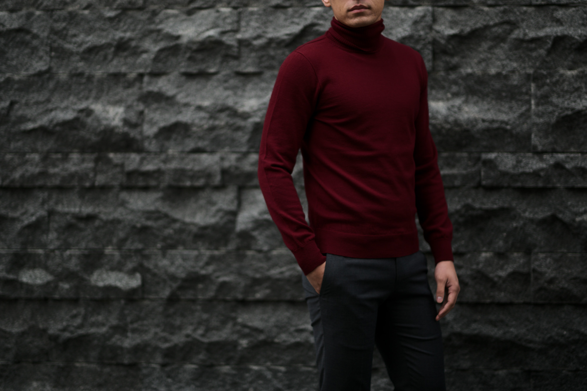 Cuervo (クエルボ) Sartoria Collection (サルトリア コレクション) John(ジョン) Turtle Neck Sweater (タートルネックセーター) ウールニット セーター BORDEAUX (ボルドー) MADE IN JAPAN (日本製) 2019 秋冬　愛知 名古屋 altoediritto アルトエデリット