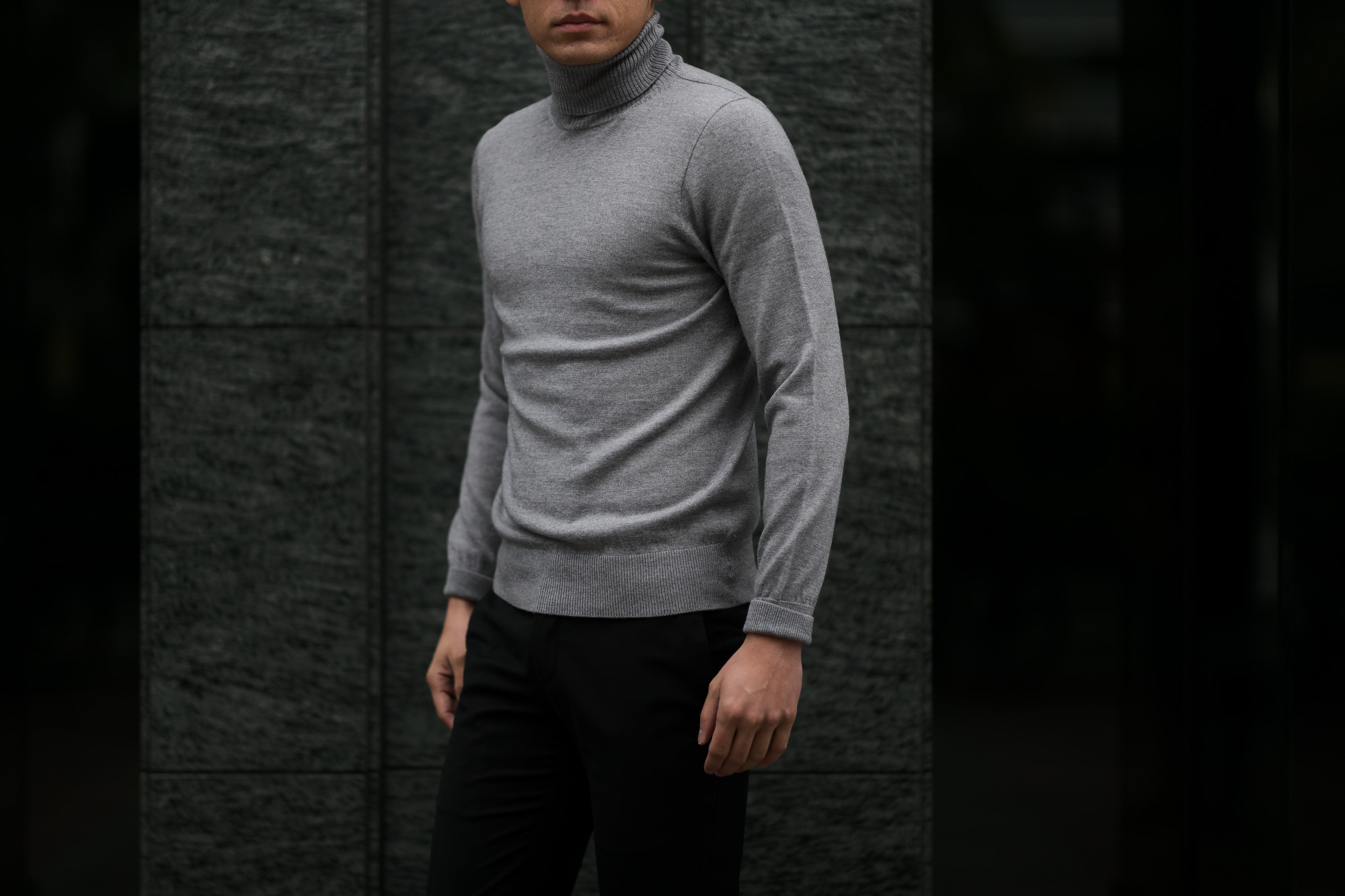 Cuervo (クエルボ) Sartoria Collection (サルトリア コレクション) John(ジョン) Turtle Neck Sweater (タートルネックセーター) ウールニット セーター GRAY (グレー) MADE IN JAPAN (日本製) 2019 秋冬 【ご予約受付開始】愛知 名古屋 altoediritto アルトエデリット