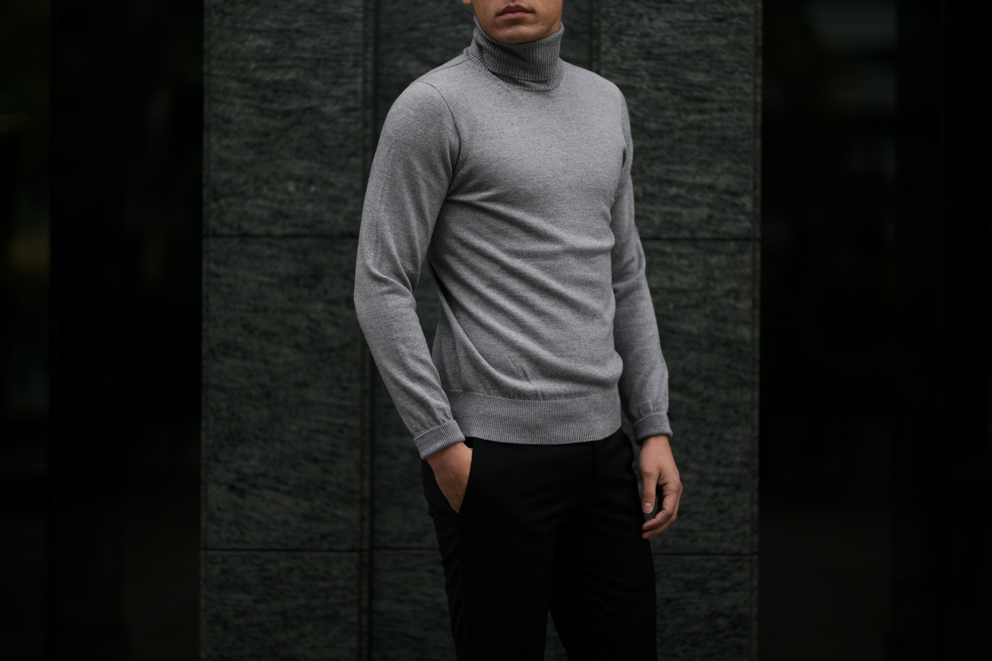 Cuervo (クエルボ) Sartoria Collection (サルトリア コレクション) John(ジョン) Turtle Neck Sweater (タートルネックセーター) ウールニット セーター GRAY (グレー) MADE IN JAPAN (日本製) 2019 秋冬 【ご予約受付開始】愛知 名古屋 altoediritto アルトエデリット