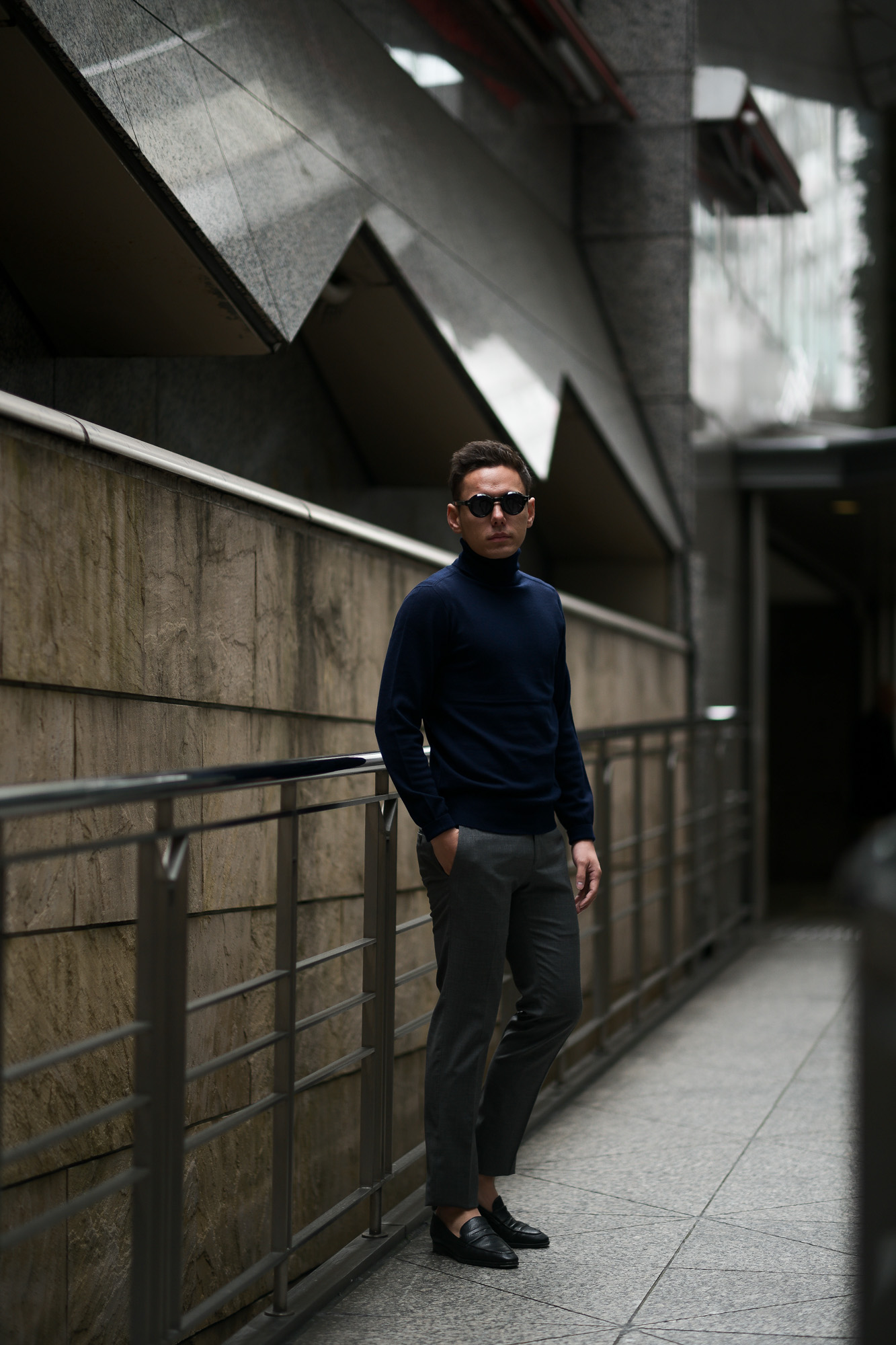 Cuervo (クエルボ) Sartoria Collection (サルトリア コレクション) John(ジョン) Turtle Neck Sweater (タートルネックセーター) ウールニット セーター NAVY (ネイビー) MADE IN JAPAN (日本製) 2019 秋冬 【ご予約受付開始】愛知 名古屋 altoediritto アルトエデリット