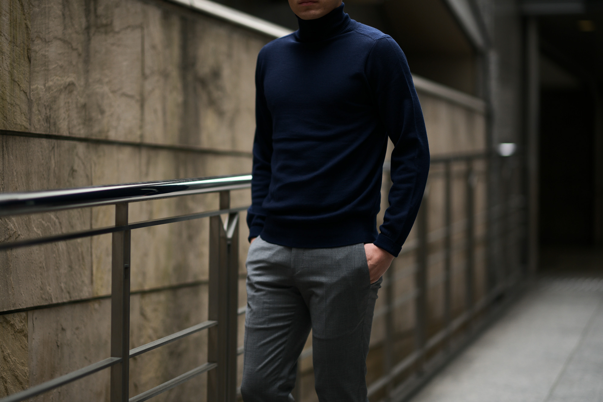 Cuervo (クエルボ) Sartoria Collection (サルトリア コレクション) John(ジョン) Turtle Neck Sweater (タートルネックセーター) ウールニット セーター NAVY (ネイビー) MADE IN JAPAN (日本製) 2019 秋冬 【ご予約受付開始】愛知 名古屋 altoediritto アルトエデリット