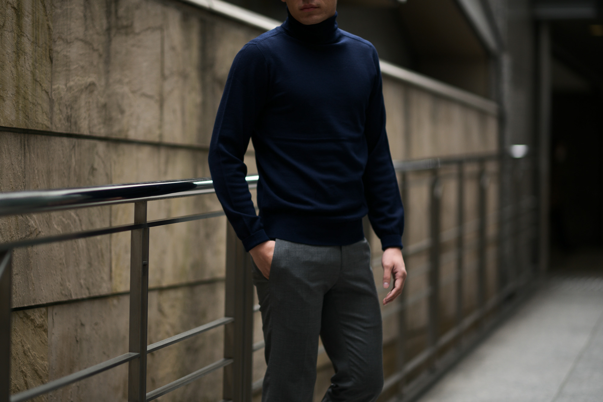 Cuervo (クエルボ) Sartoria Collection (サルトリア コレクション) John(ジョン) Turtle Neck Sweater (タートルネックセーター) ウールニット セーター NAVY (ネイビー) MADE IN JAPAN (日本製) 2019 秋冬 【ご予約受付開始】愛知 名古屋 altoediritto アルトエデリット