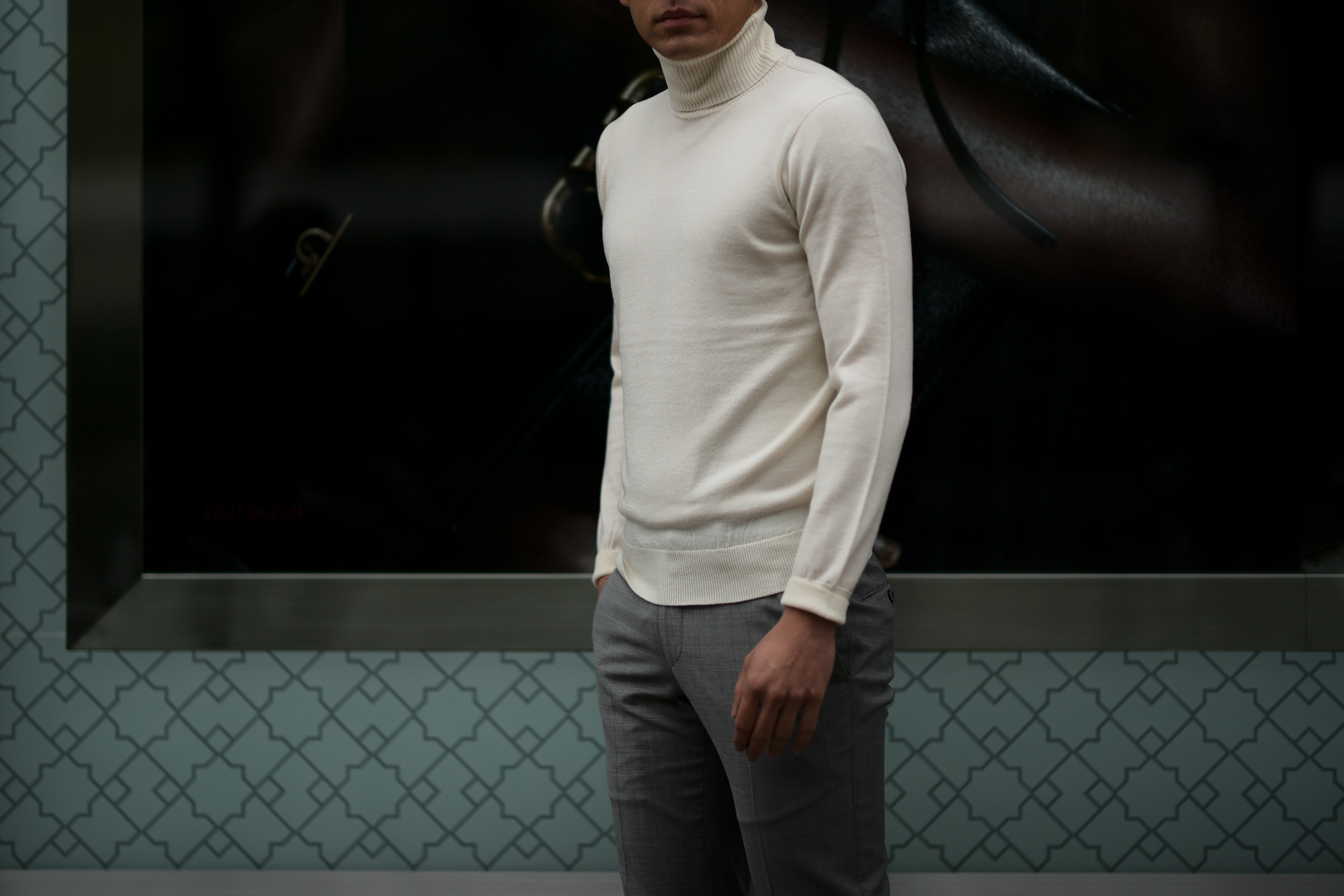 Cuervo (クエルボ) Sartoria Collection (サルトリア コレクション) John(ジョン) Turtle Neck Sweater (タートルネックセーター) ウールニット セーター WHITE (ホワイト) MADE IN JAPAN (日本製) 2019 秋冬 愛知 名古屋 altoediritto アルトエデリット