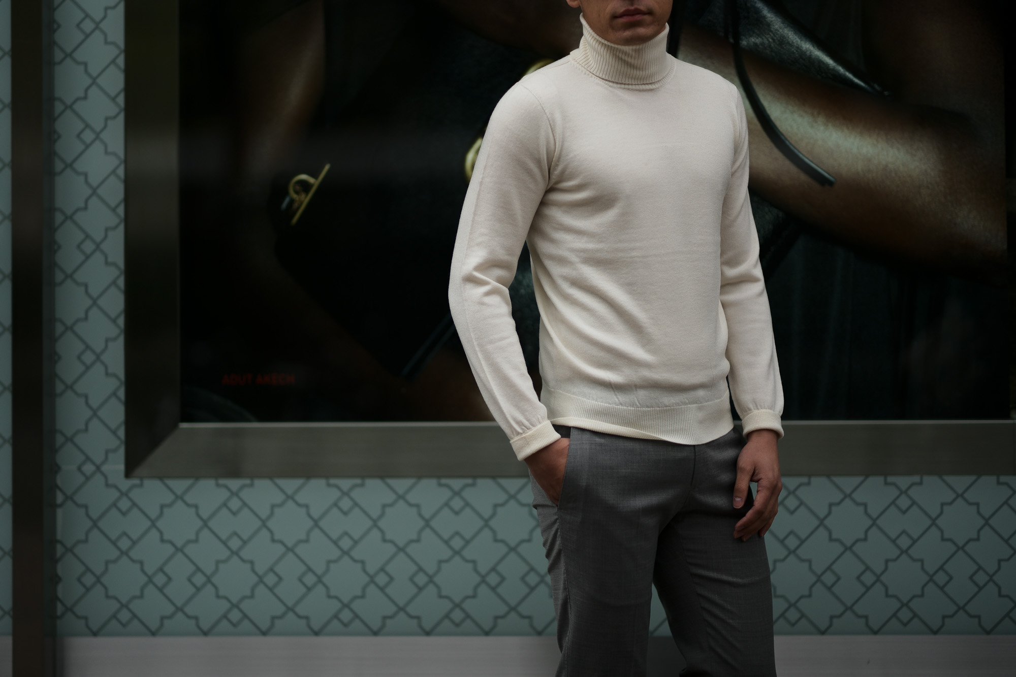 Cuervo (クエルボ) Sartoria Collection (サルトリア コレクション) John(ジョン) Turtle Neck Sweater (タートルネックセーター) ウールニット セーター WHITE (ホワイト) MADE IN JAPAN (日本製) 2019 秋冬 愛知 名古屋 altoediritto アルトエデリット