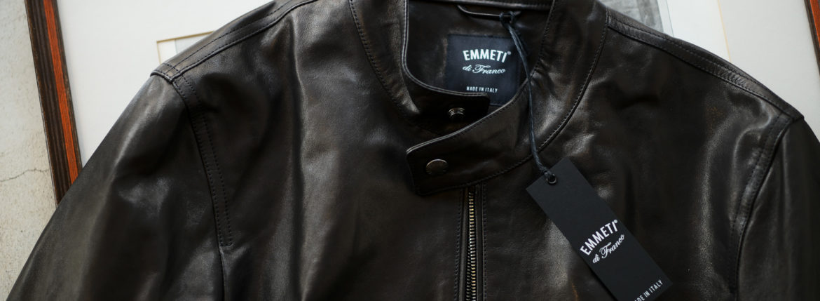 EMMETI(エンメティ) JURI(ユリ) Lambskin nappa Leather シングルライダース レザージャケット NERO (ブラック) made in italy (イタリア製) 2019 秋冬【2019秋冬第1便ご予約開始します】 愛知 alto e diritto アルトエデリット altoediritto 干場さん 干場着 ユーリ