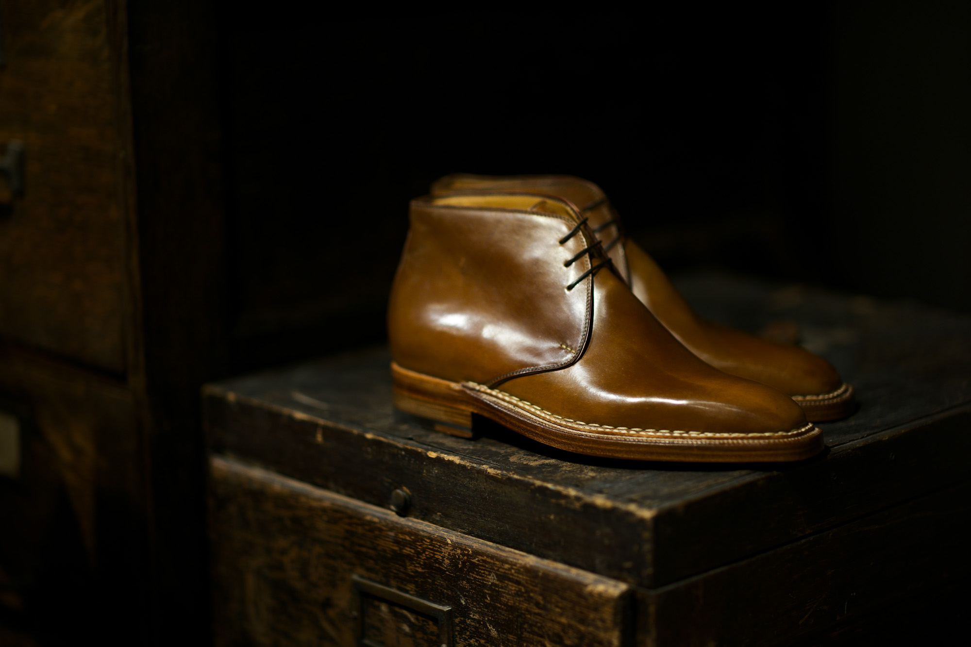 ENZO BONAFE(エンツォボナフェ) ART.3722 Chukka boots チャッカブーツ Horween Shell Cordovan Leather ホーウィン社 シェルコードバンレザー ノルベジェーゼ製法 チャッカブーツ コードバンブーツ　BURBON(バーボン)  made in italy (イタリア製) 　enzobonafe 愛知 名古屋 altoediritto アルトエデリット