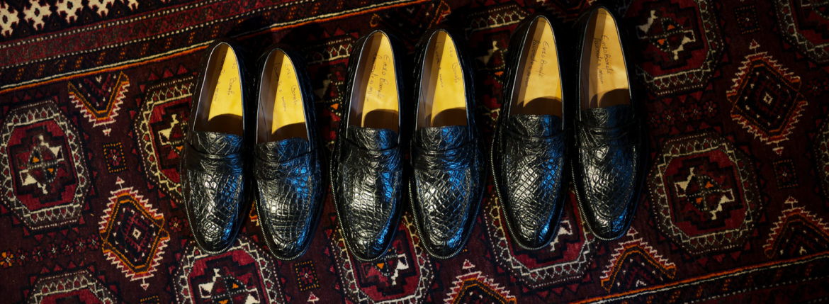 ENZO BONAFE (エンツォボナフェ) ART. EB-08 Crocodile Coin Loafer (クロコダイル コイン ローファー) Mat Crocodile Leather マット クロコダイル レザー ドレスシューズ ローファー NERO (ブラック) made in italy (イタリア製) 2019 春夏新作 【フリー分発売開始】 愛知 名古屋 enzobonafe エンツォボナフェ eb08 ローファー zodiac nagoya alto e diritto altoediritto アルトエデリット コードバン　5,5.5,6,6.5,7,7.5,8,8.5,9,9.5