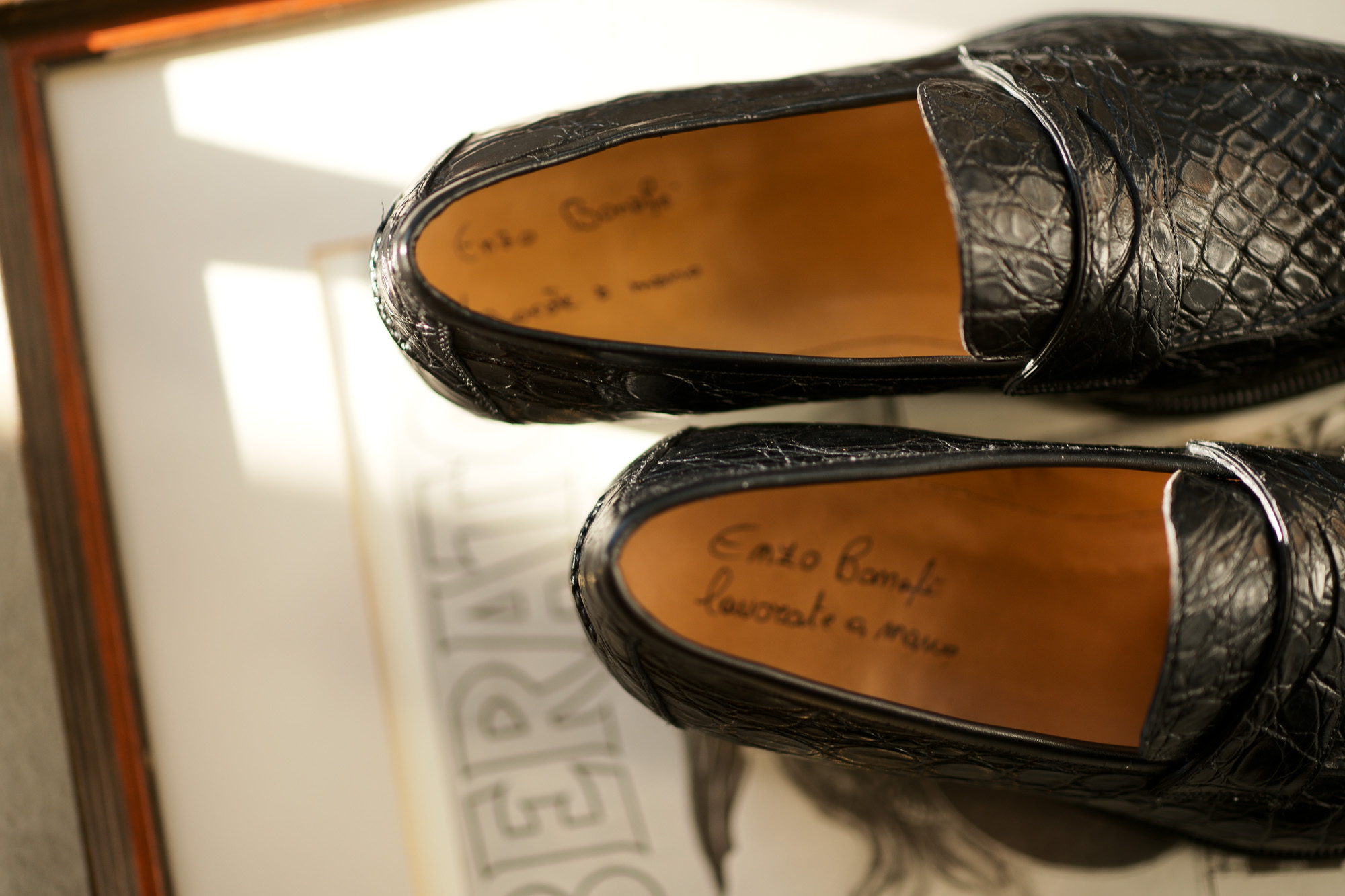 ENZO BONAFE (エンツォボナフェ) ART. EB-08 Crocodile Coin Loafer (クロコダイル コイン ローファー) Mat Crocodile Leather マット クロコダイル レザー ドレスシューズ ローファー NERO (ブラック) made in italy (イタリア製) 2019 春夏新作 愛知 名古屋 enzobonafe エンツォボナフェ eb08 ローファー zodiac nagoya alto e diritto altoediritto アルトエデリット コードバン　5,5.5,6,6.5,7,7.5,8,8.5,9,9.5