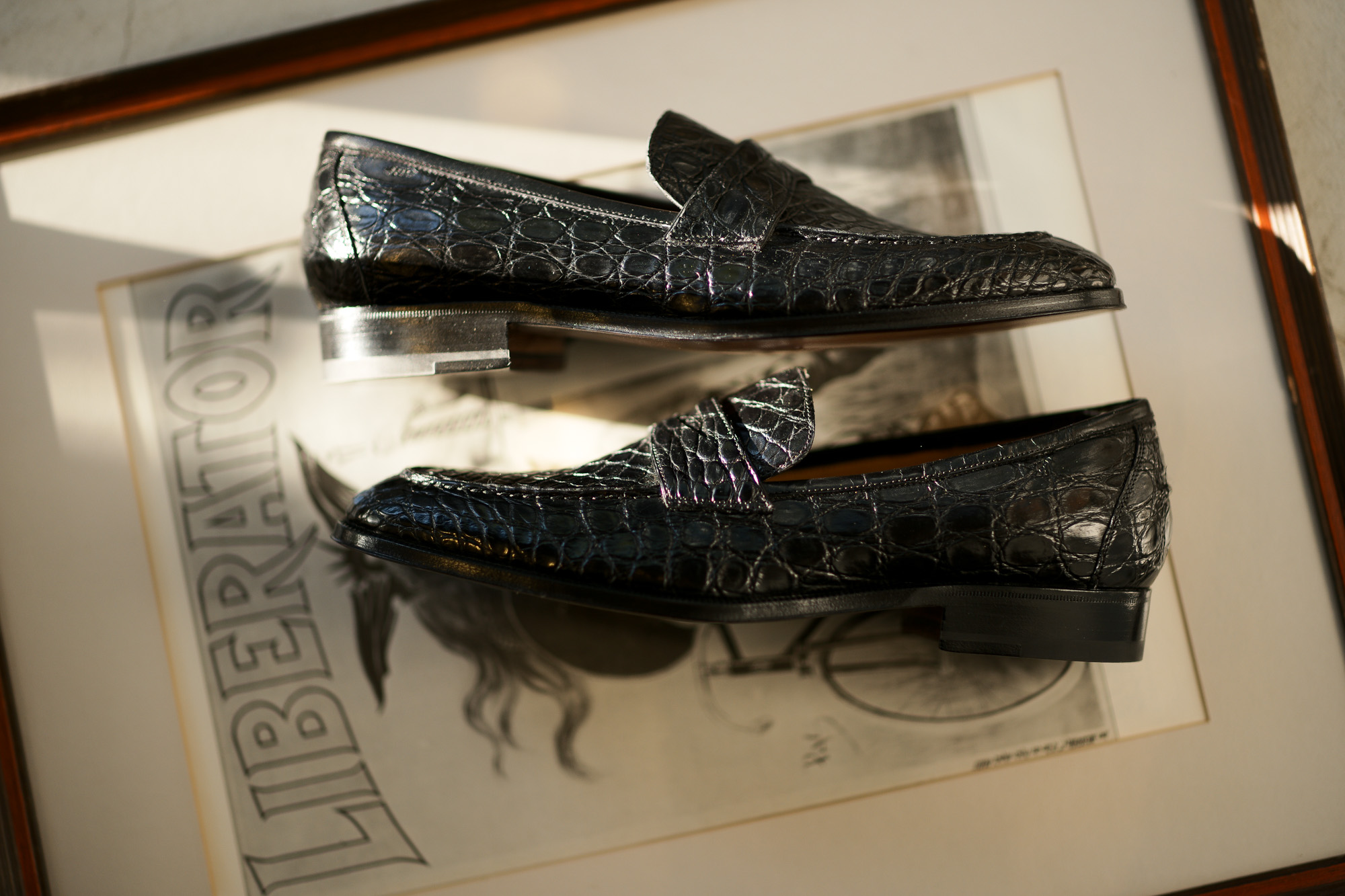 ENZO BONAFE (エンツォボナフェ) ART. EB-08 Crocodile Coin Loafer (クロコダイル コイン ローファー) Mat Crocodile Leather マット クロコダイル レザー ドレスシューズ ローファー NERO (ブラック) made in italy (イタリア製) 2019 春夏新作 愛知 名古屋 enzobonafe エンツォボナフェ eb08 ローファー zodiac nagoya alto e diritto altoediritto アルトエデリット コードバン　5,5.5,6,6.5,7,7.5,8,8.5,9,9.5