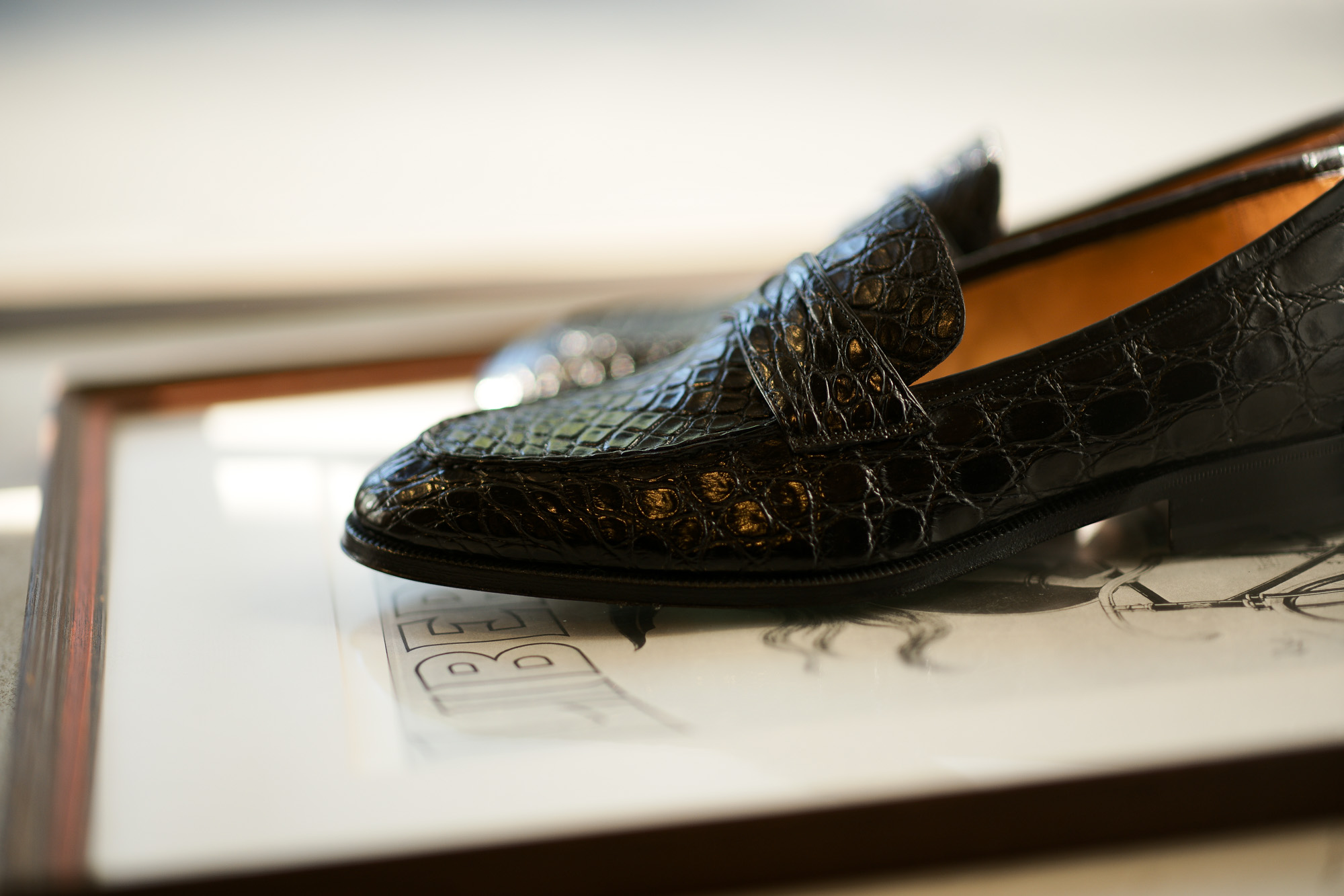 ENZO BONAFE (エンツォボナフェ) ART. EB-08 Crocodile Coin Loafer (クロコダイル コイン ローファー) Mat Crocodile Leather マット クロコダイル レザー ドレスシューズ ローファー NERO (ブラック) made in italy (イタリア製) 2019 春夏新作 愛知 名古屋 enzobonafe エンツォボナフェ eb08 ローファー zodiac nagoya alto e diritto altoediritto アルトエデリット コードバン　5,5.5,6,6.5,7,7.5,8,8.5,9,9.5