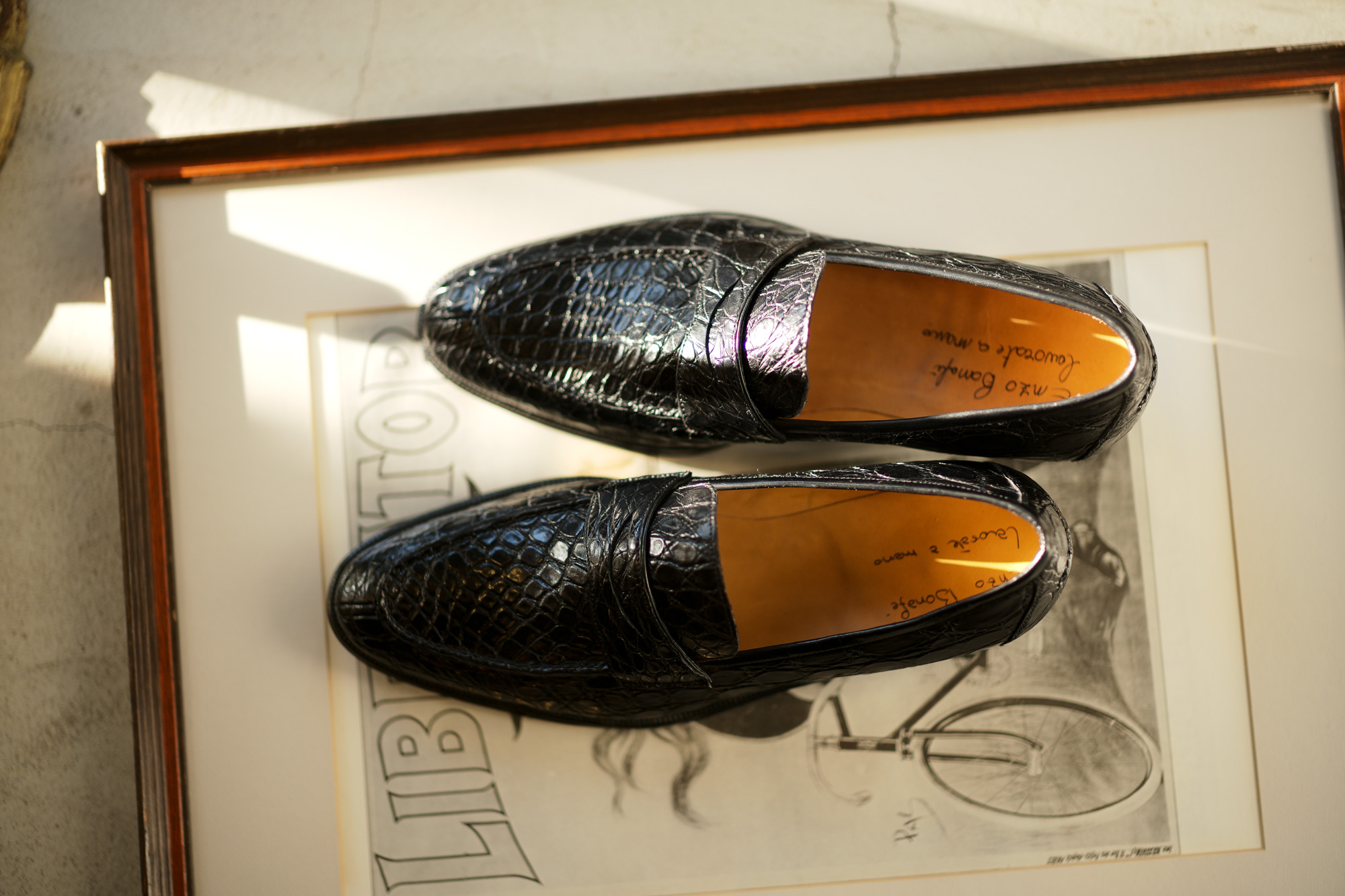 ENZO BONAFE (エンツォボナフェ) ART. EB-08 Crocodile Coin Loafer (クロコダイル コイン ローファー) Mat Crocodile Leather マット クロコダイル レザー ドレスシューズ ローファー NERO (ブラック) made in italy (イタリア製) 2019 春夏新作 愛知 名古屋 enzobonafe エンツォボナフェ eb08 ローファー zodiac nagoya alto e diritto altoediritto アルトエデリット コードバン　5,5.5,6,6.5,7,7.5,8,8.5,9,9.5