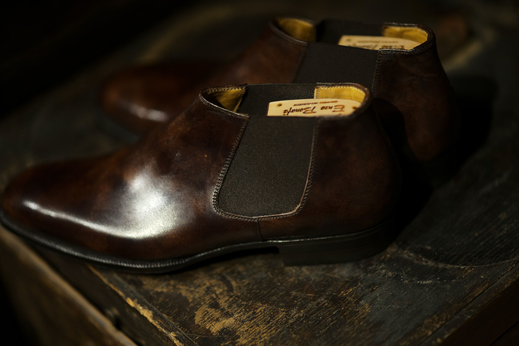 ENZO BONAFE (エンツォボナフェ) CARY GRANT III(ゲーリーグラント3) Side gore Boots  MUSEUM CALF(ミュージアムカーフ)  サイドゴアブーツ DARK BROWN(ダークブラウン) made in italy (イタリア製) 愛知 名古屋 altoediritto アルトエデリット