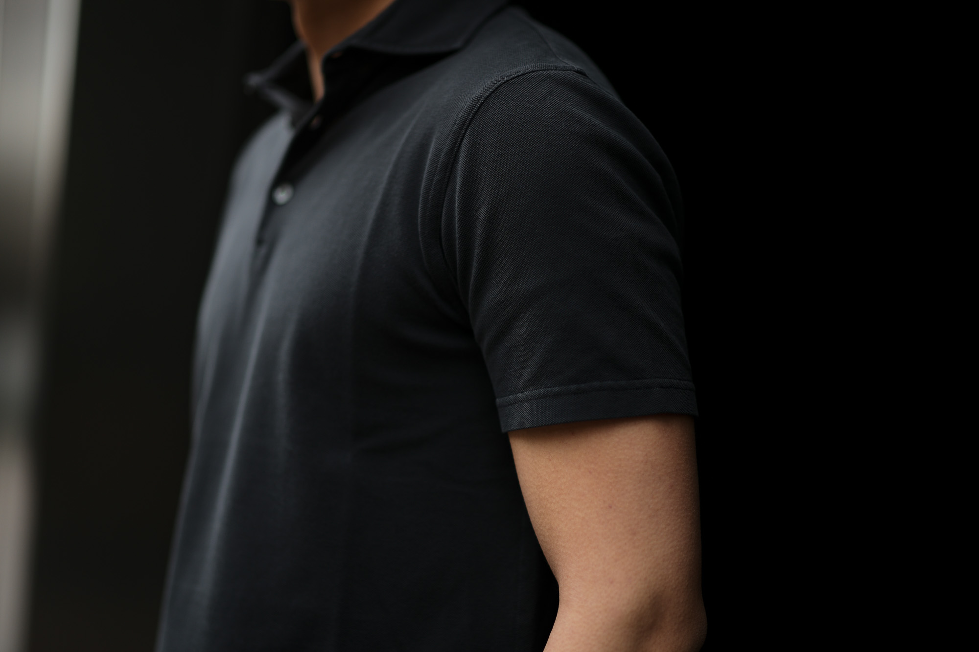 FEDELI (フェデーリ) Piquet Polo Shirt (ピケ ポロシャツ) カノコ ポロシャツ BLACK(ブラック・36) made in italy (イタリア製) 2019 春夏新作 愛知 名古屋 altoediritto アルトエデリット