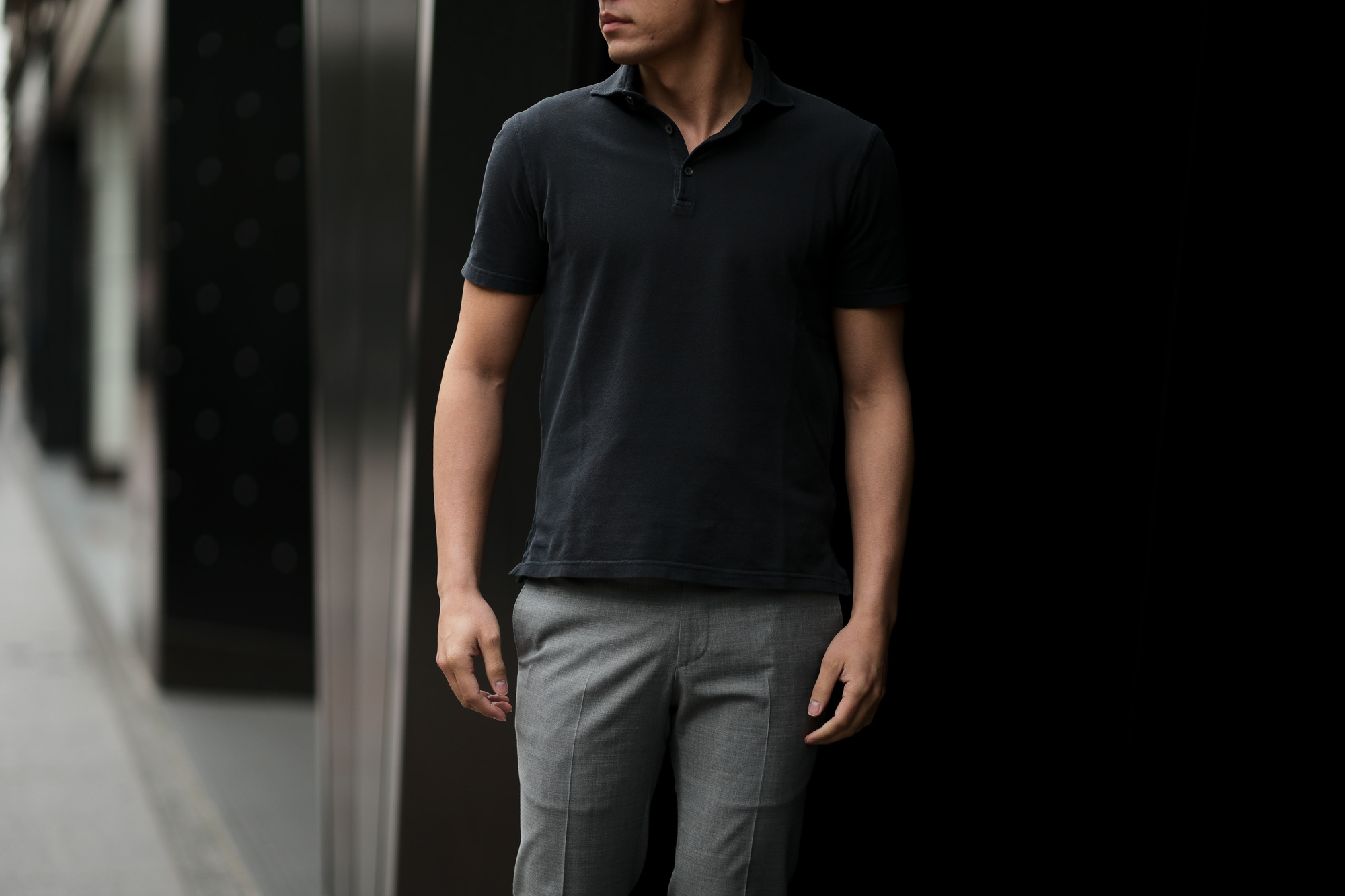 FEDELI (フェデーリ) Piquet Polo Shirt (ピケ ポロシャツ) カノコ ポロシャツ BLACK(ブラック・36) made in italy (イタリア製) 2019 春夏新作 愛知 名古屋 altoediritto アルトエデリット