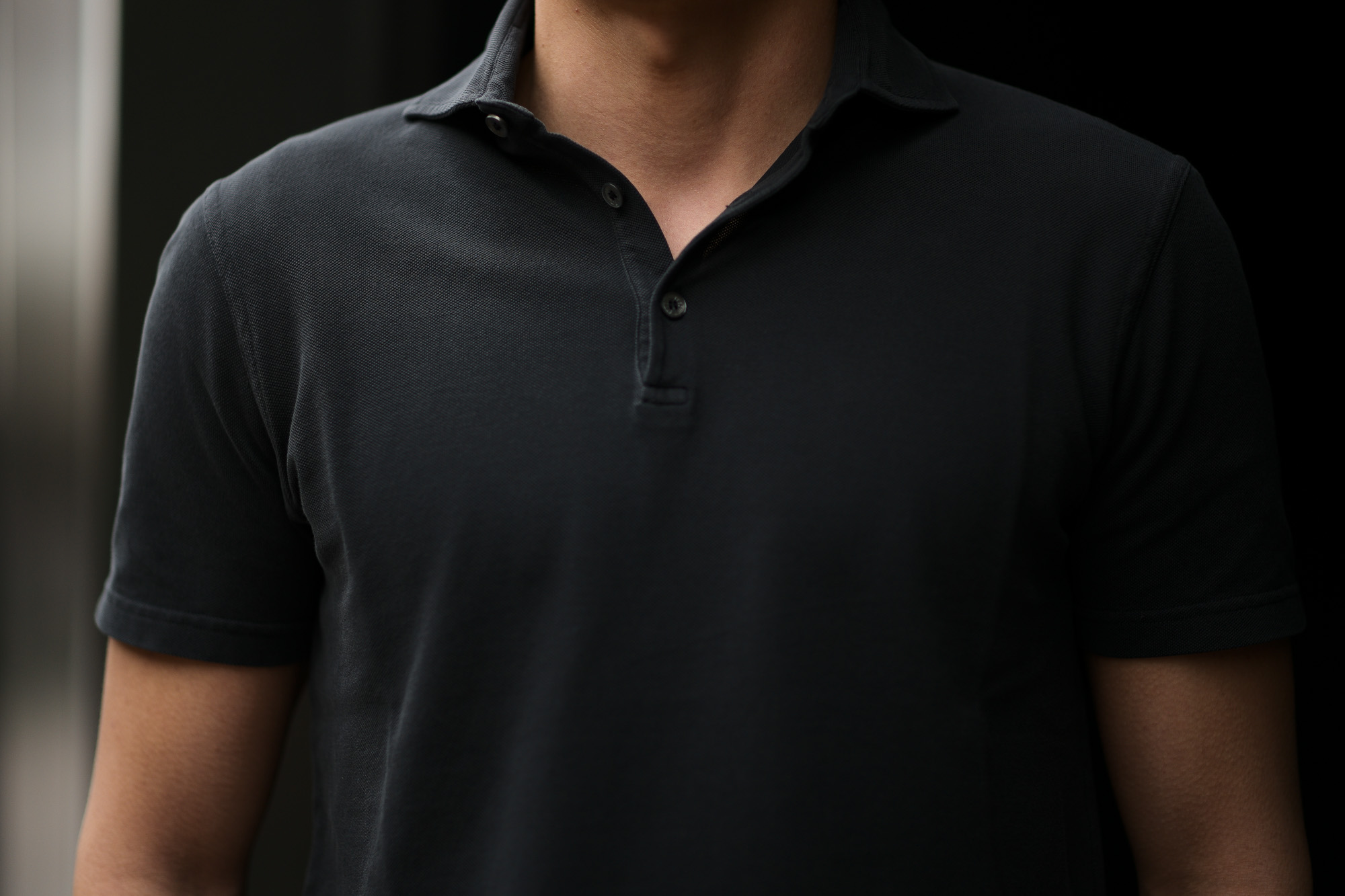 FEDELI (フェデーリ) Piquet Polo Shirt (ピケ ポロシャツ) カノコ ポロシャツ BLACK(ブラック・36) made in italy (イタリア製) 2019 春夏新作 愛知 名古屋 altoediritto アルトエデリット