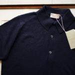 JOHN SMEDLEY (ジョンスメドレー) IMPERIAL KASHMIR (カシミアシリーズ) HADDON (ハードン) CASHMERE × SEA ISLAND COTTON (カシミア × シーアイランドコットン) ショートスリーブ コットンカシミヤニット ポロシャツ NAVY(ネイビー)   Made in England (イギリス製) 2019 春夏新作のイメージ