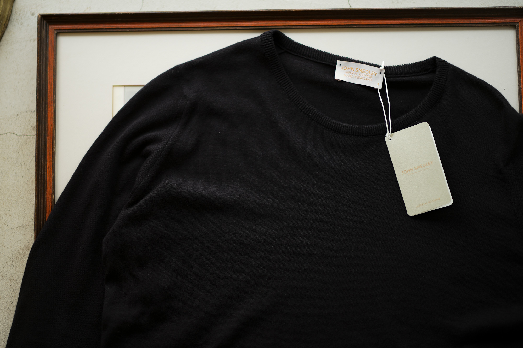 JOHN SMEDLEY (ジョンスメドレー) IMPERIAL KASHMIR (カシミアシリーズ) THEON (テオン) CASHMERE × SEA ISLAND COTTON コットンカシミヤニット セーター BLACK(ブラック) Made in England (イギリス製) 2019 春夏新作 johnsmedley 愛知 名古屋 altoediritto アルトエデリット