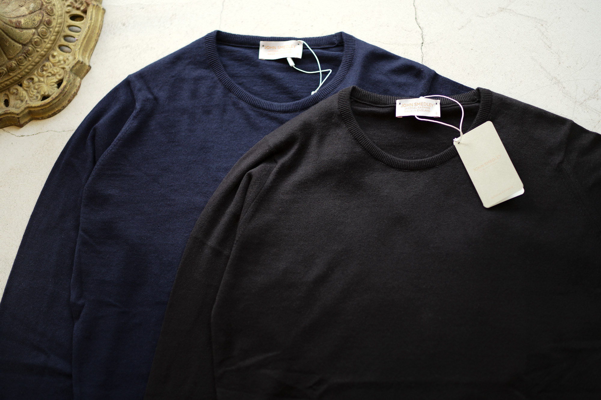 JOHN SMEDLEY (ジョンスメドレー) IMPERIAL KASHMIR (カシミアシリーズ) THEON (テオン) CASHMERE × SEA ISLAND COTTON コットンカシミヤニット セーター NAVY (ネイビー) , BLACK(ブラック) Made in England (イギリス製) 2019 春夏新作 johnsmedley 愛知 名古屋 altoediritto アルトエデリット