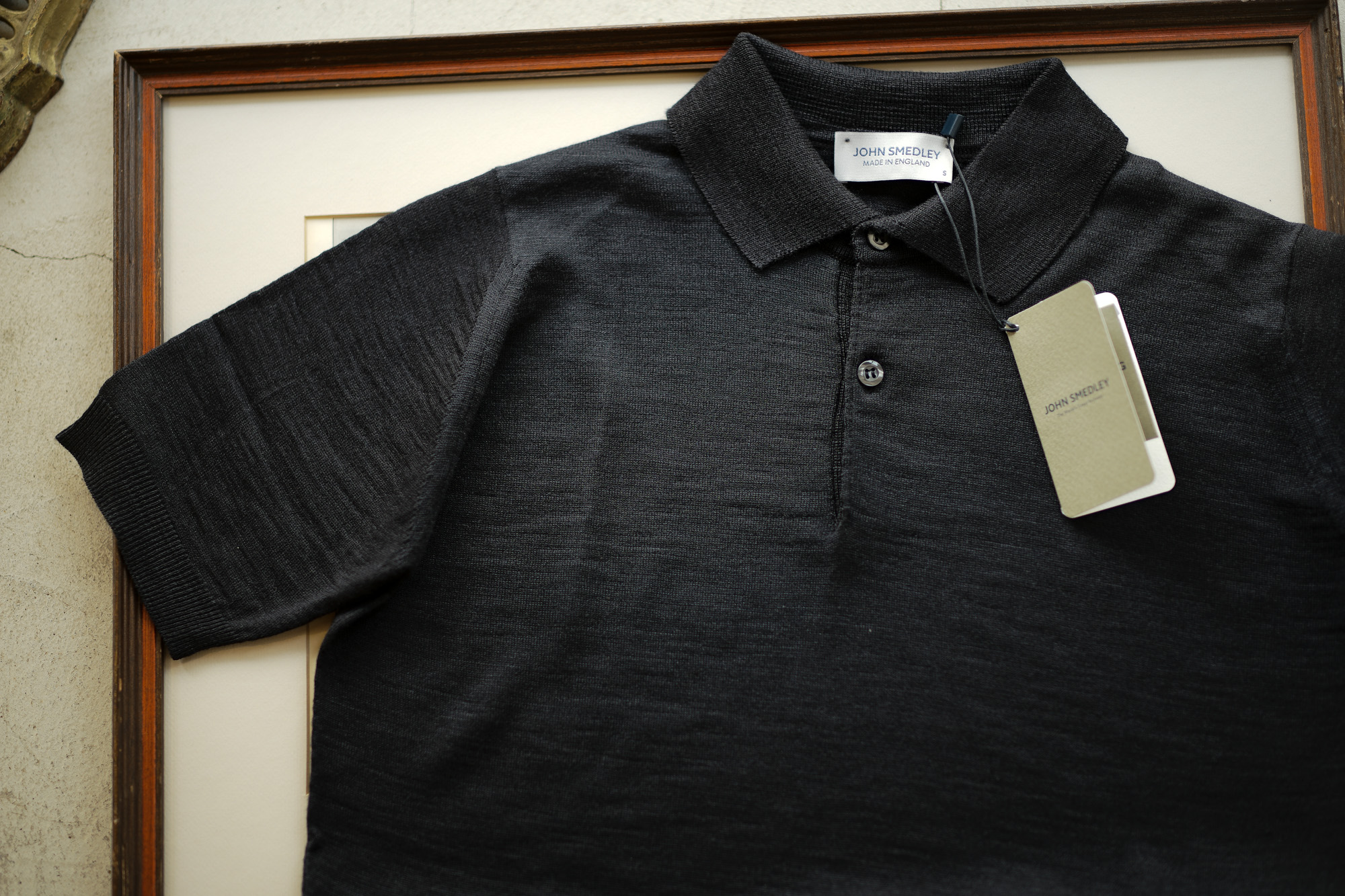 JOHN SMEDLEY (ジョンスメドレー) PIRRO (ピロ) SILK KNIT シルク ニット ポロシャツ BLACK (ブラック) Made in England (イギリス製) 2019 春夏新作 johnsmedley 愛知 名古屋 altoediritto アルトエデリット